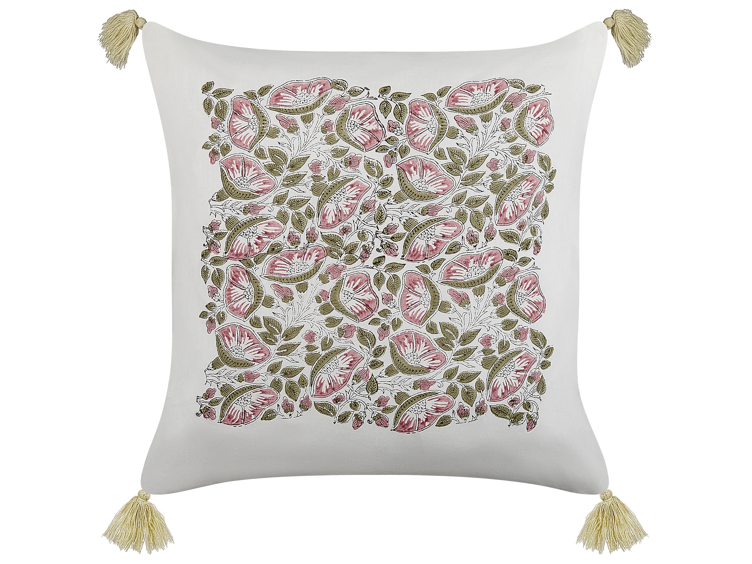 Throw Cushion CARISSA Cotton 45 x 45 cm Multicolour Floral Pattern