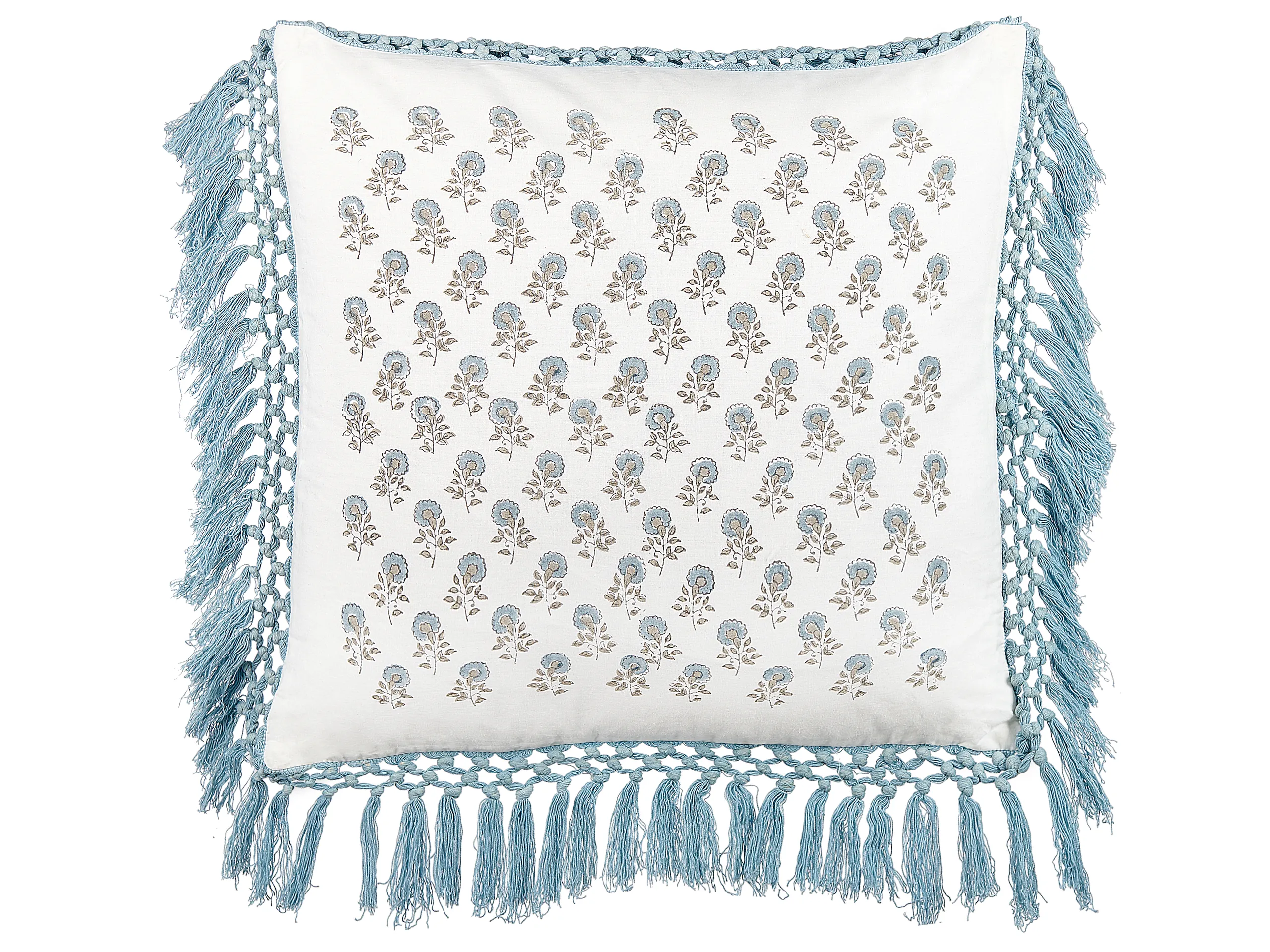 Throw Cushion PALLIDA Cotton 45 x 45 cm Blue Floral Pattern