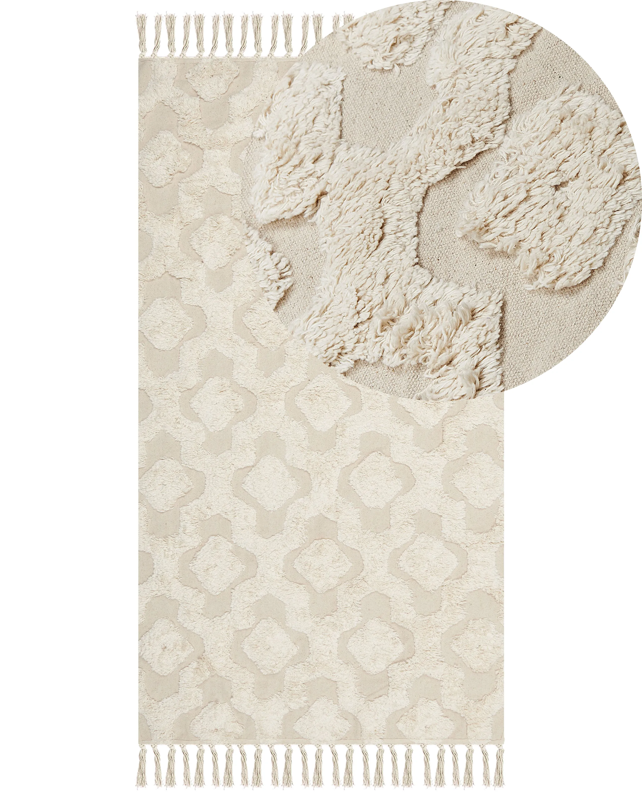 Rug AKSARAY Beige 80 x 150 cm Cotton