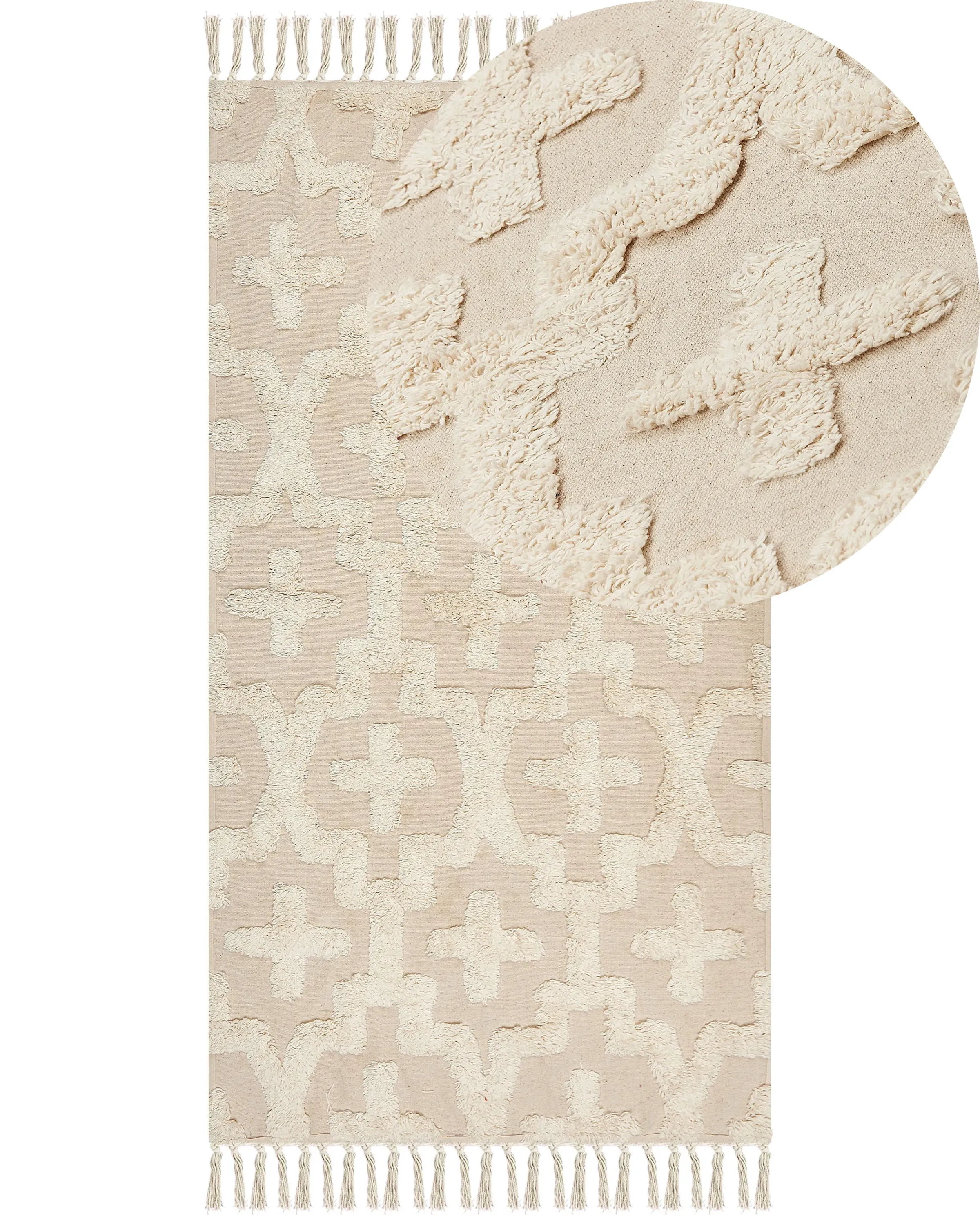 Rug ITANAGAR Beige 80 x 150 cm Cotton