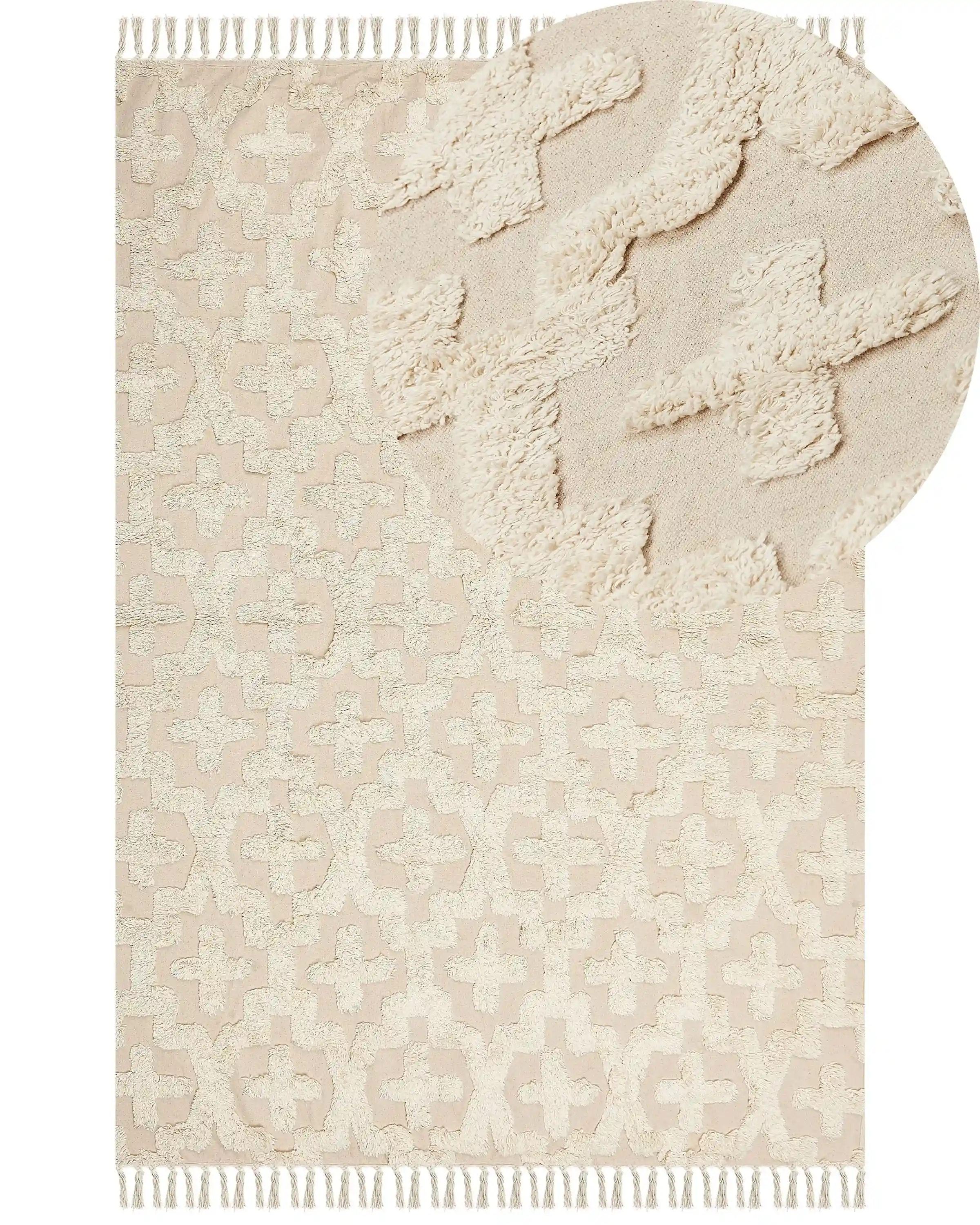 Rug ITANAGAR Beige 160 x 230 cm Cotton