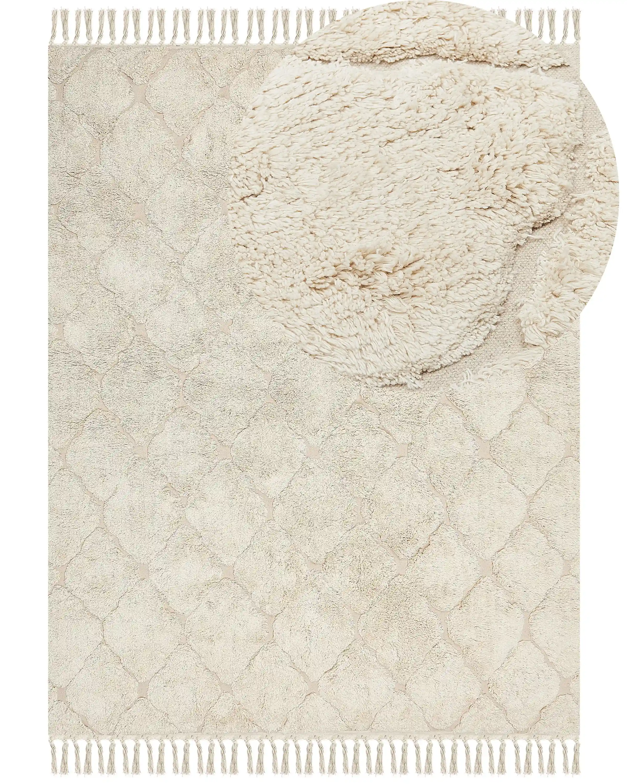 Rug SILCHAR Beige 160 x 230 cm Cotton