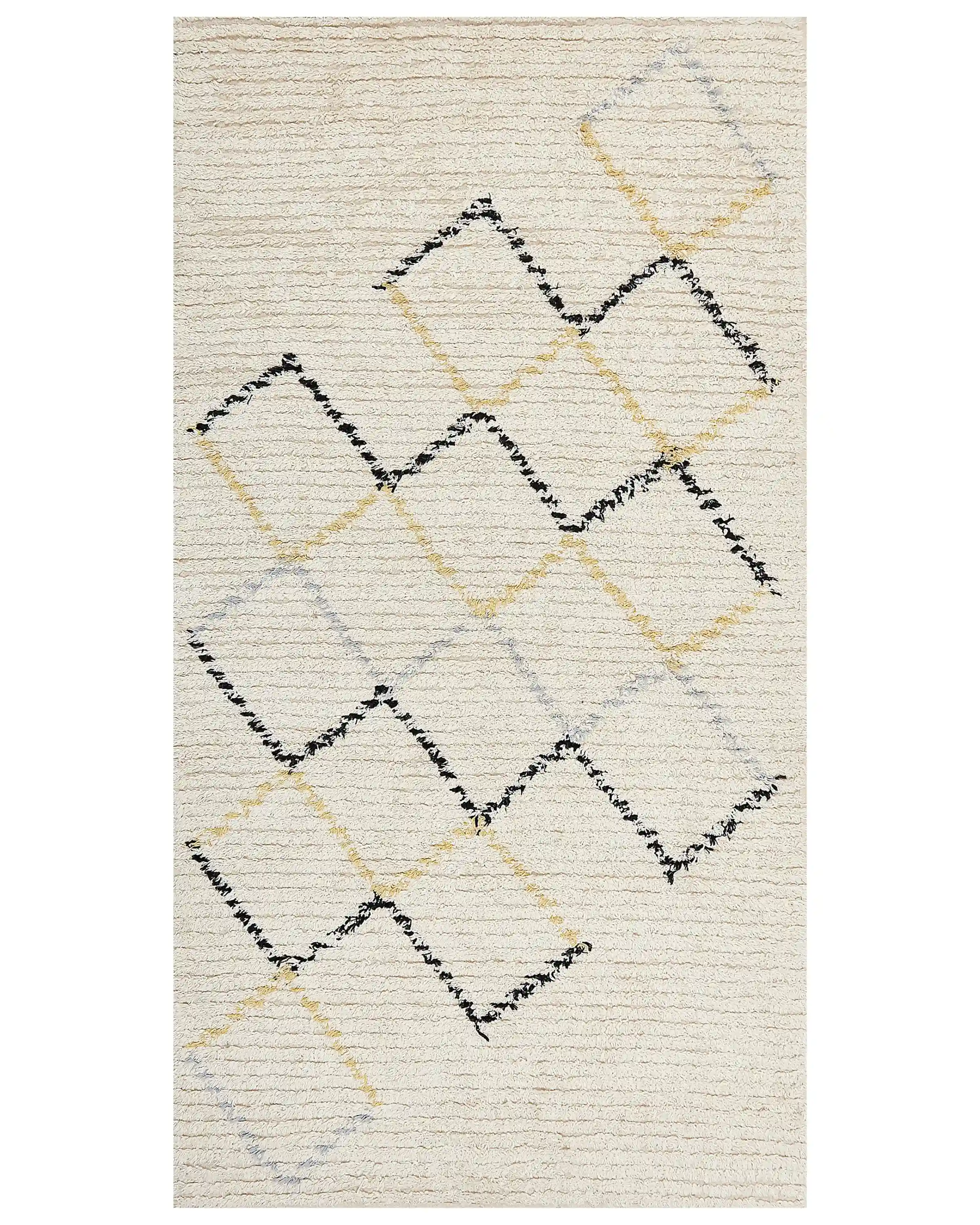 Rug TEZPUR Beige 80 x 150 cm Cotton