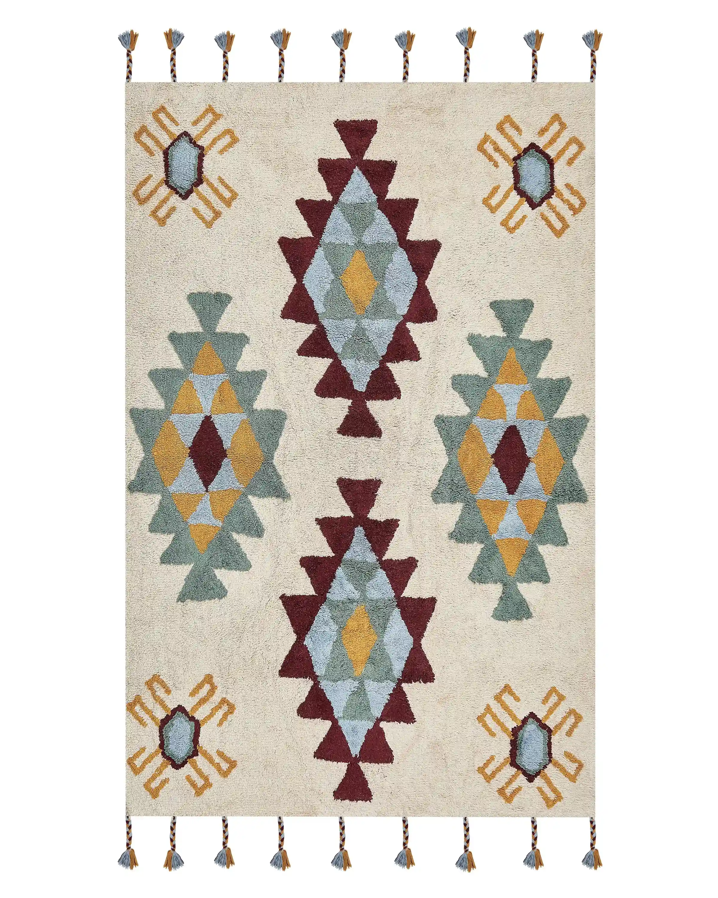Rug DUZCE Beige 140 x 200 cm Cotton