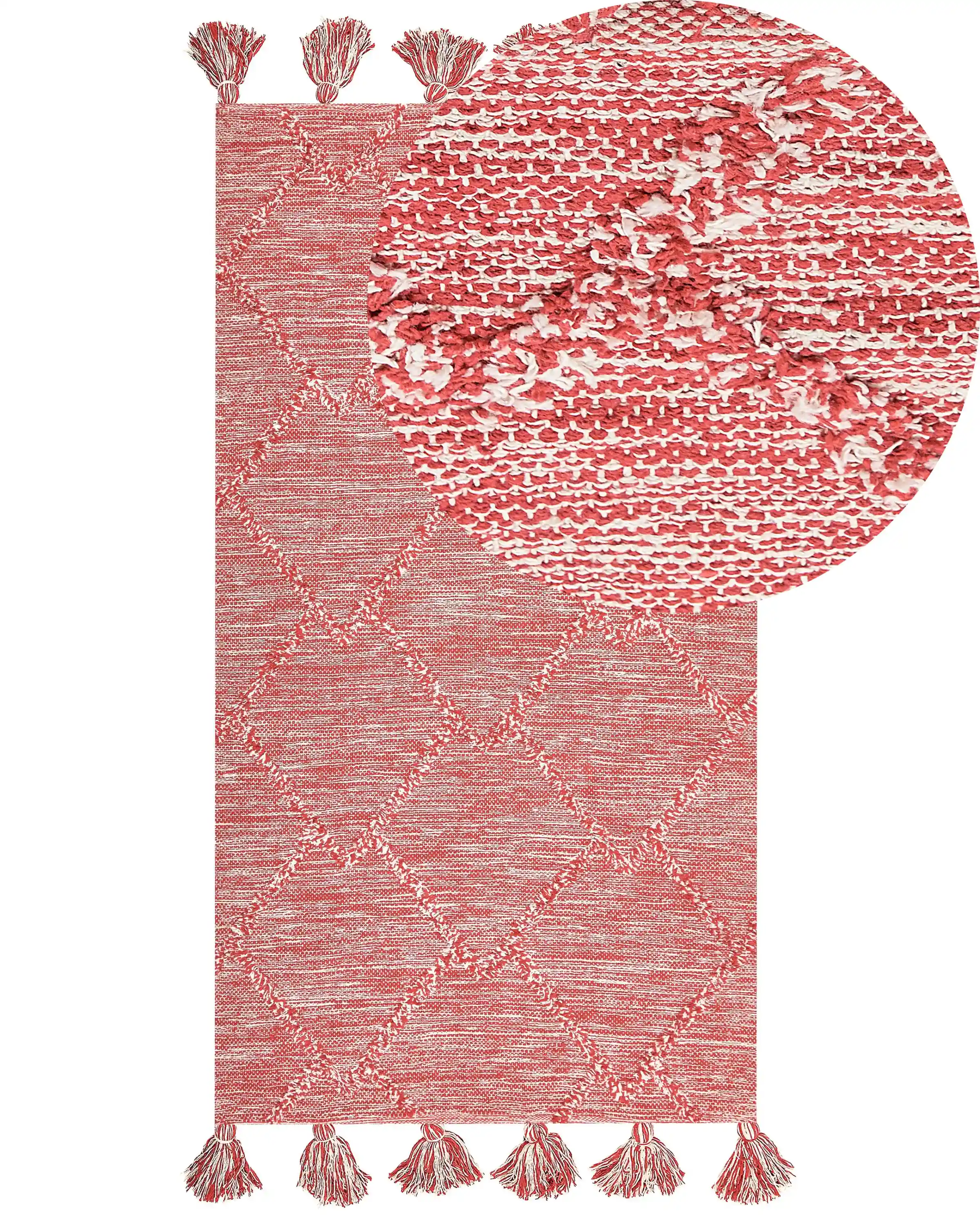 Rug NIGDE Red 80 x 150 cm Cotton