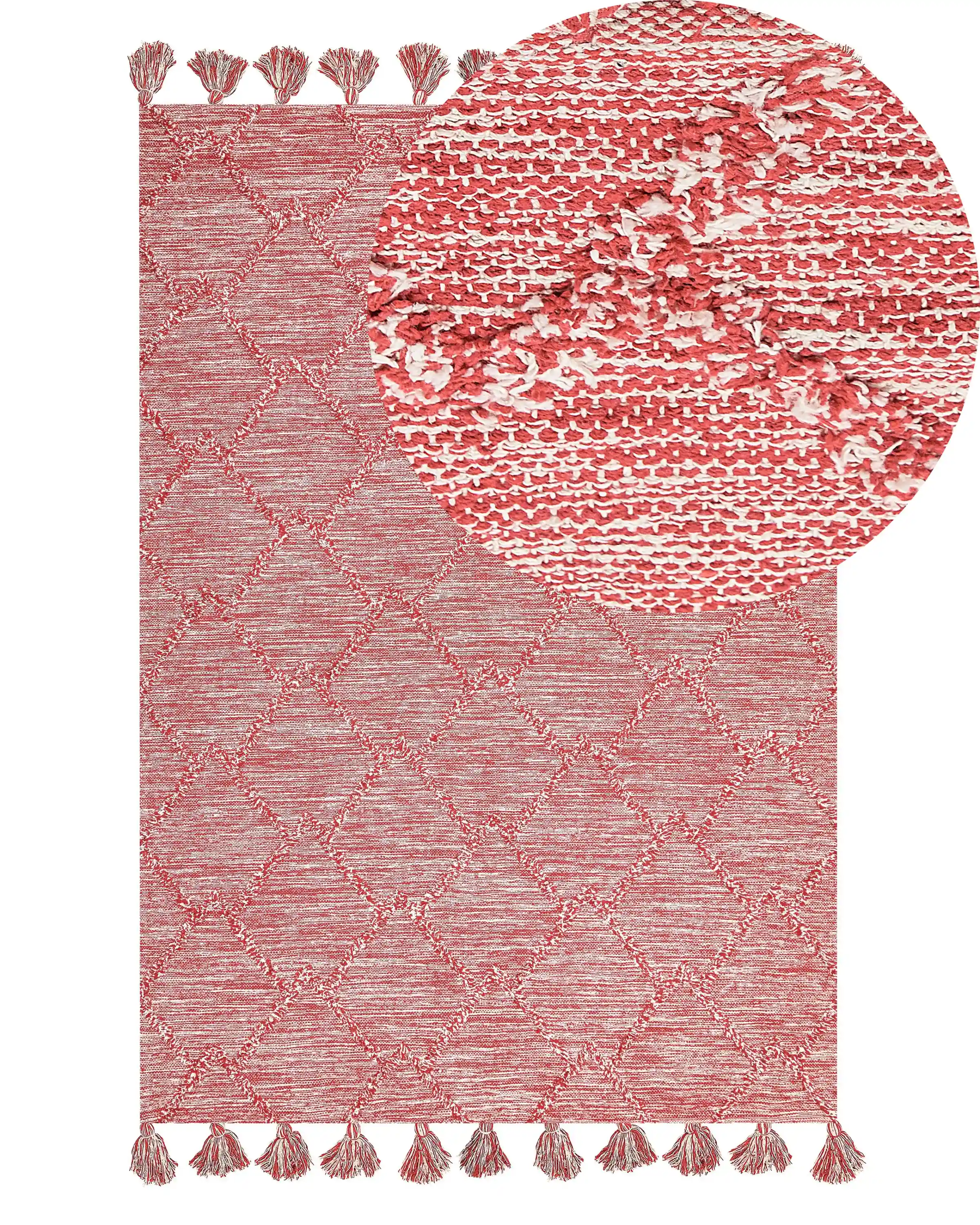 Rug NIGDE Red 140 x 200 cm Cotton
