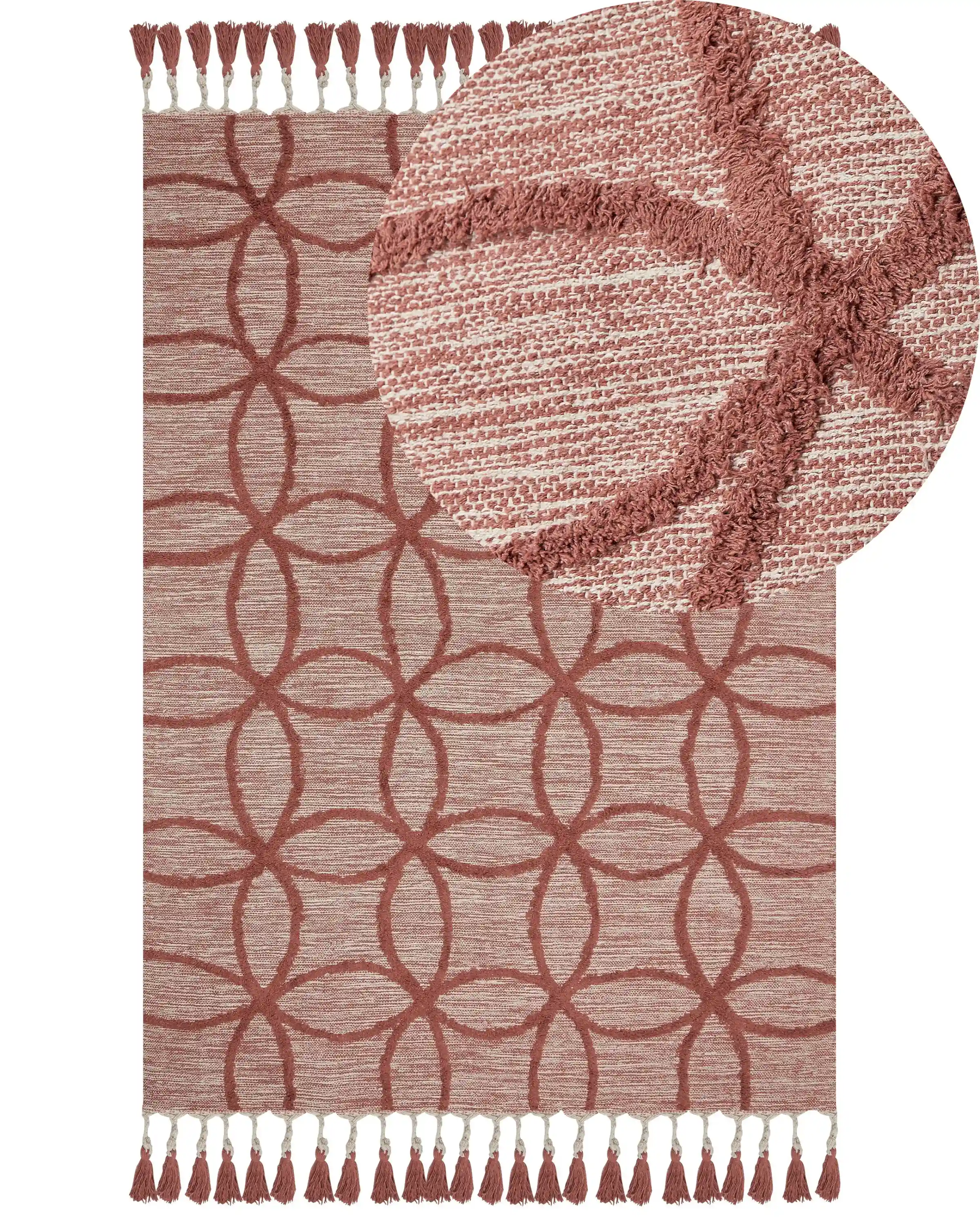 Rug KIRSEHIR Red 140 x 200 cm Cotton