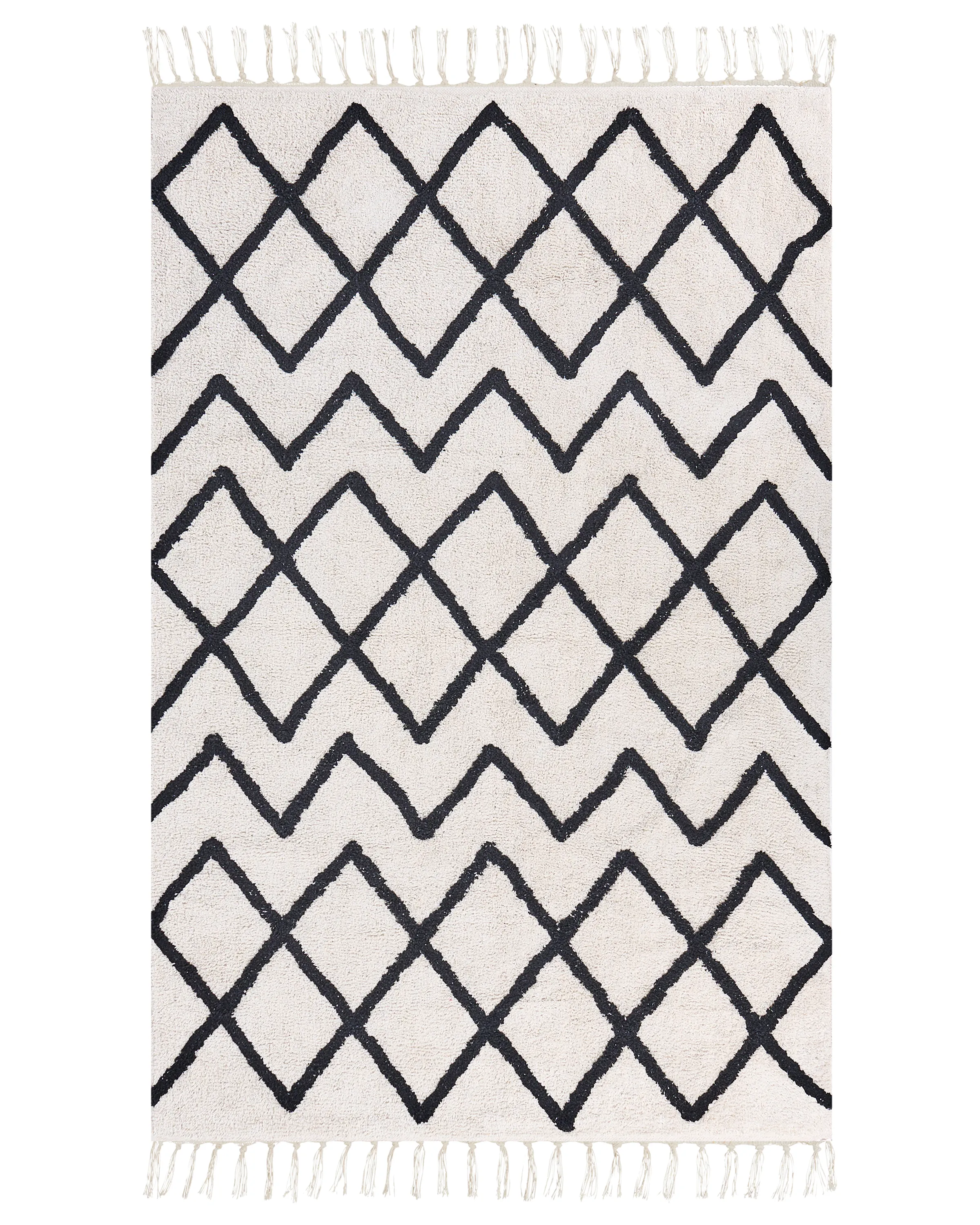 Rug ELDES Beige 160 x 230 cm Cotton