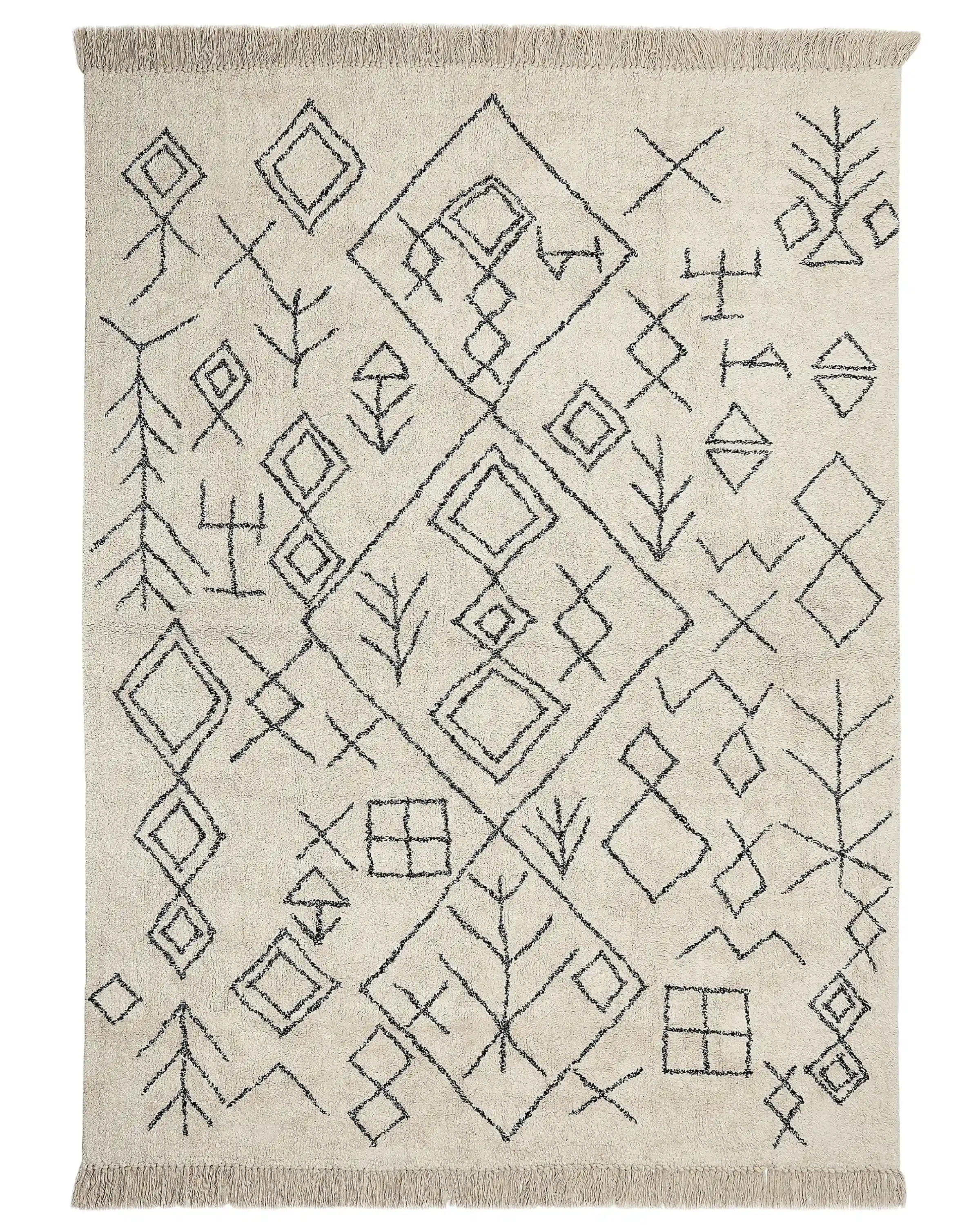 Rug SOMEK Beige 160 x 230 cm Cotton