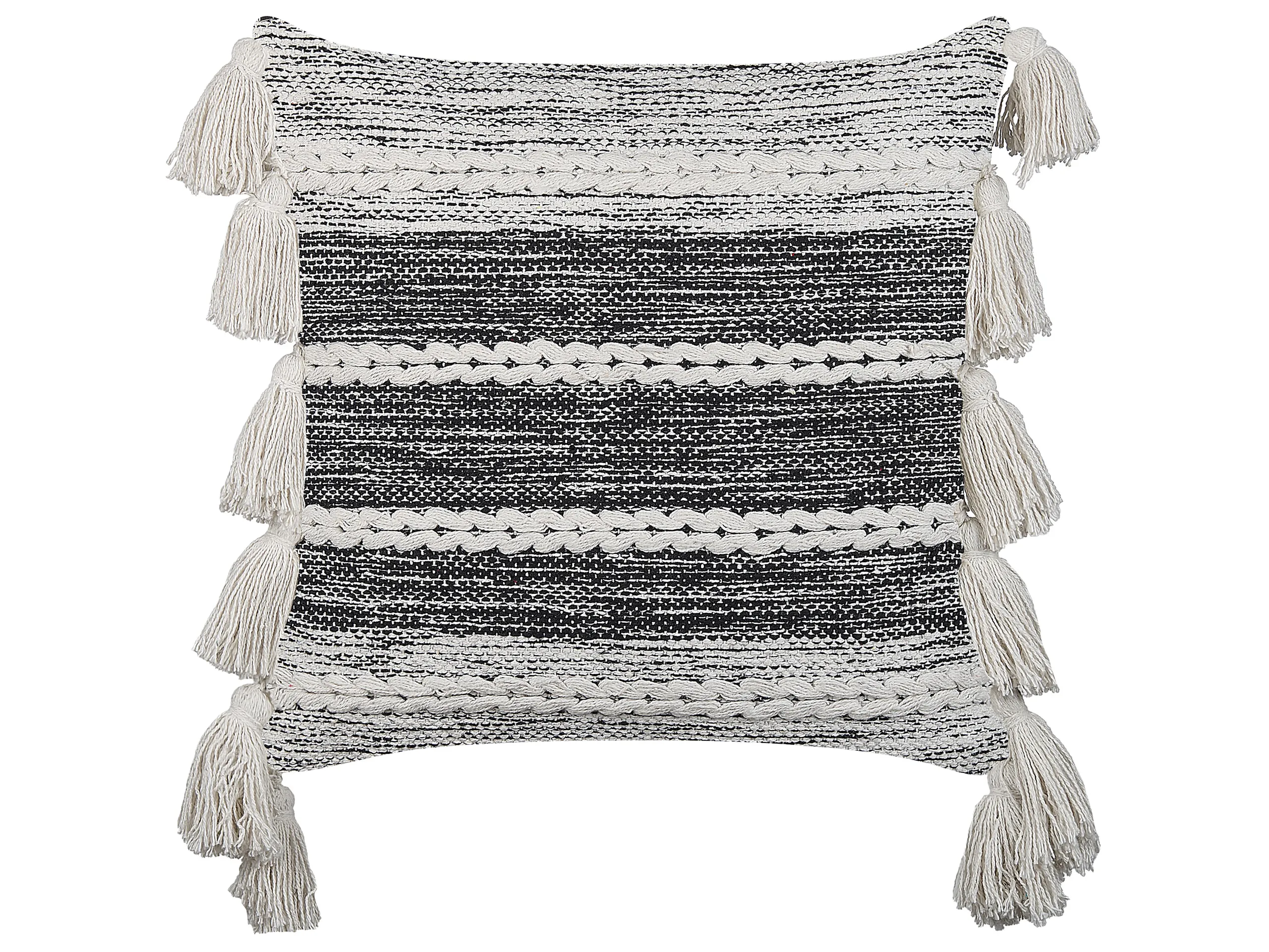 Throw Cushion ROCHEA Cotton 45 x 45 cm Black Striped