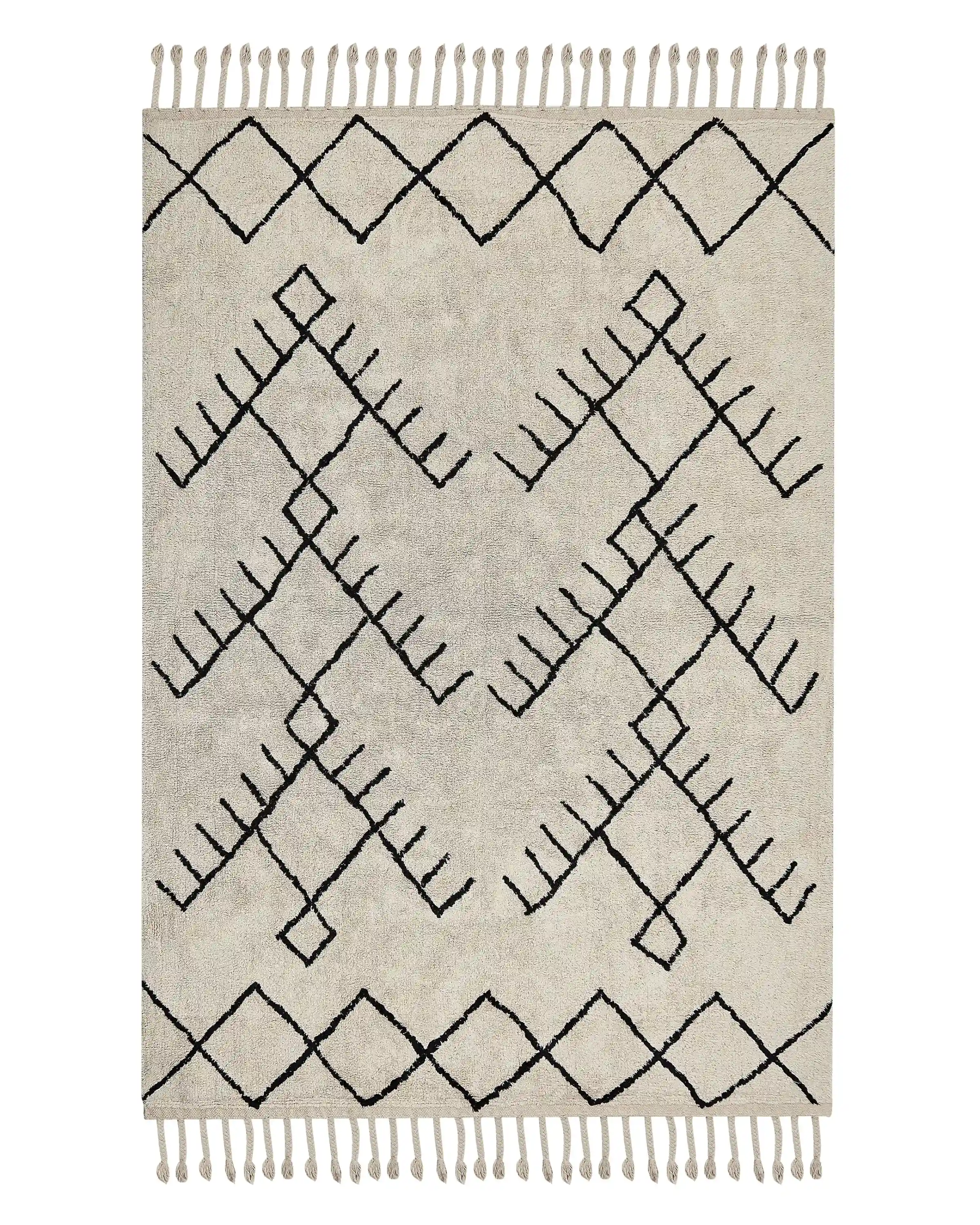 Rug ERLER Light Beige 140 x 200 cm Cotton