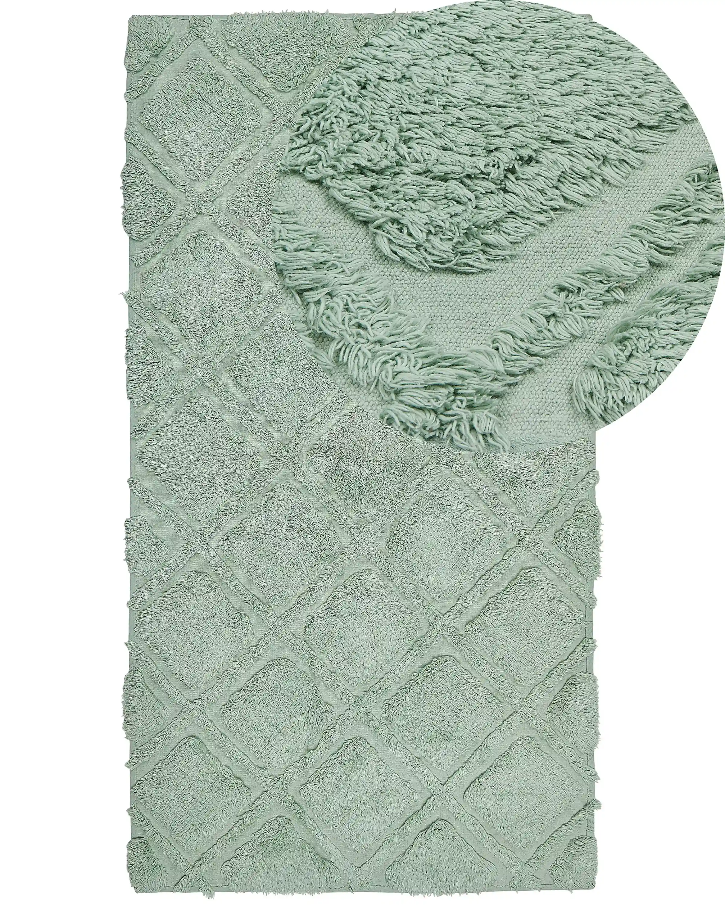 Rug HATAY Light Green 80 x 150 cm Cotton