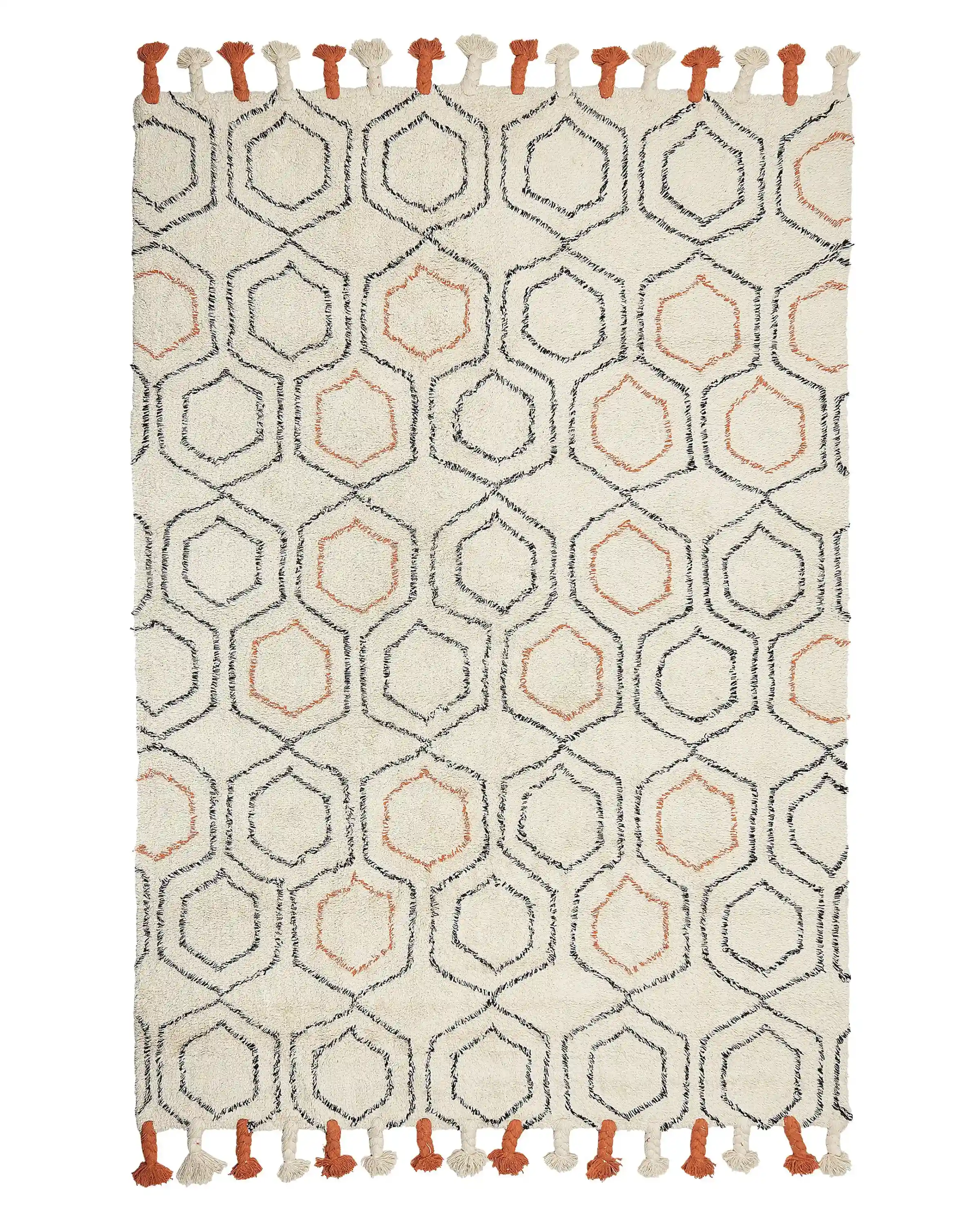 Rug HAJIPUR Beige 140 x 200 cm Cotton