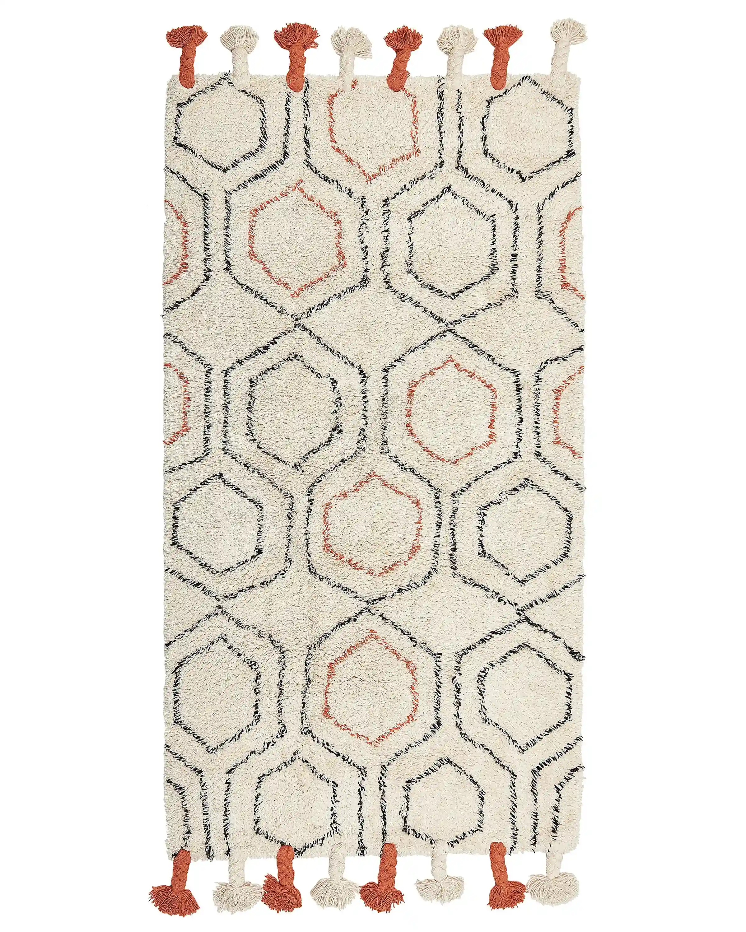 Rug HAJIPUR Beige 80 x 150 cm Cotton