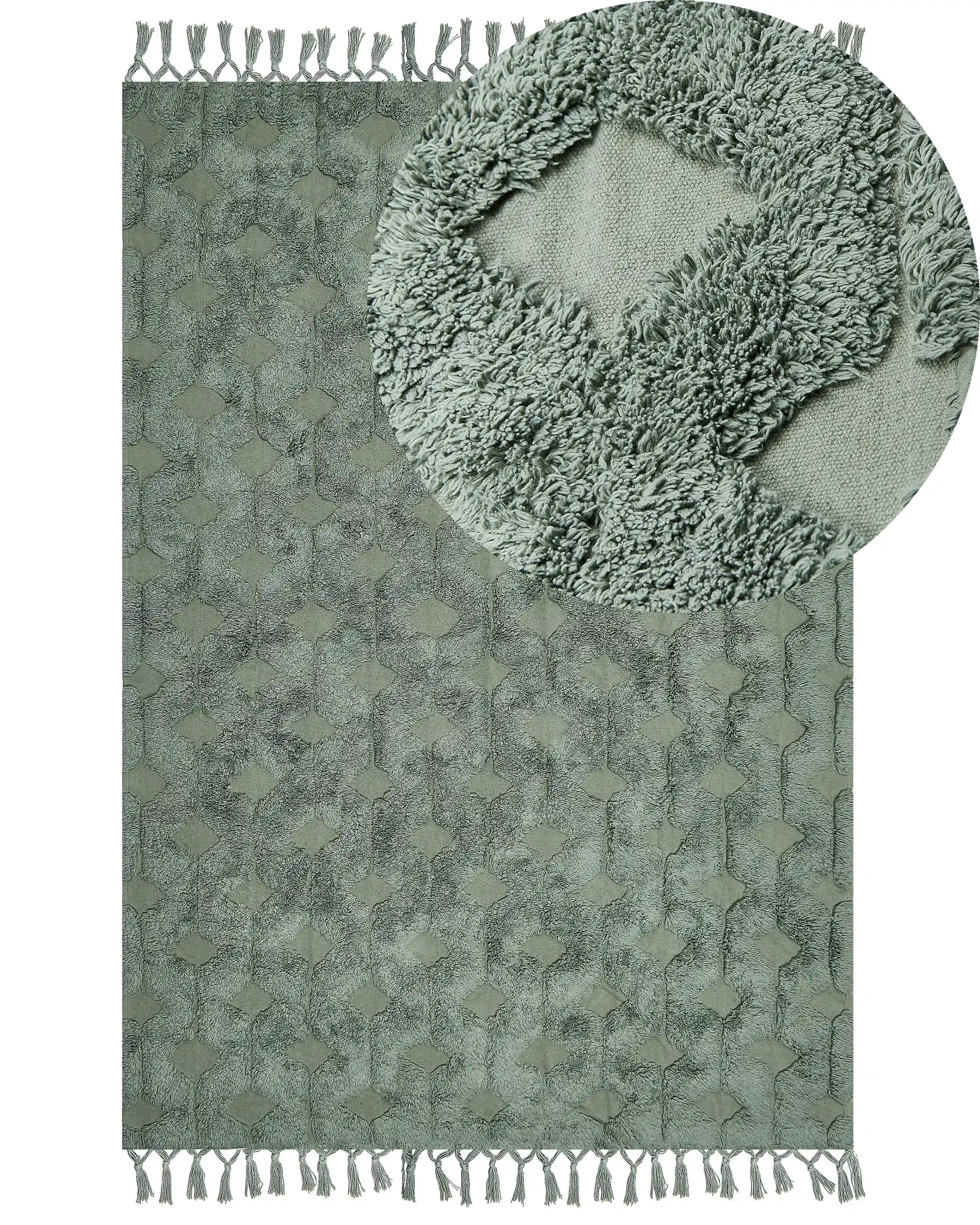 Rug KARS Green 160 x 230 cm Cotton