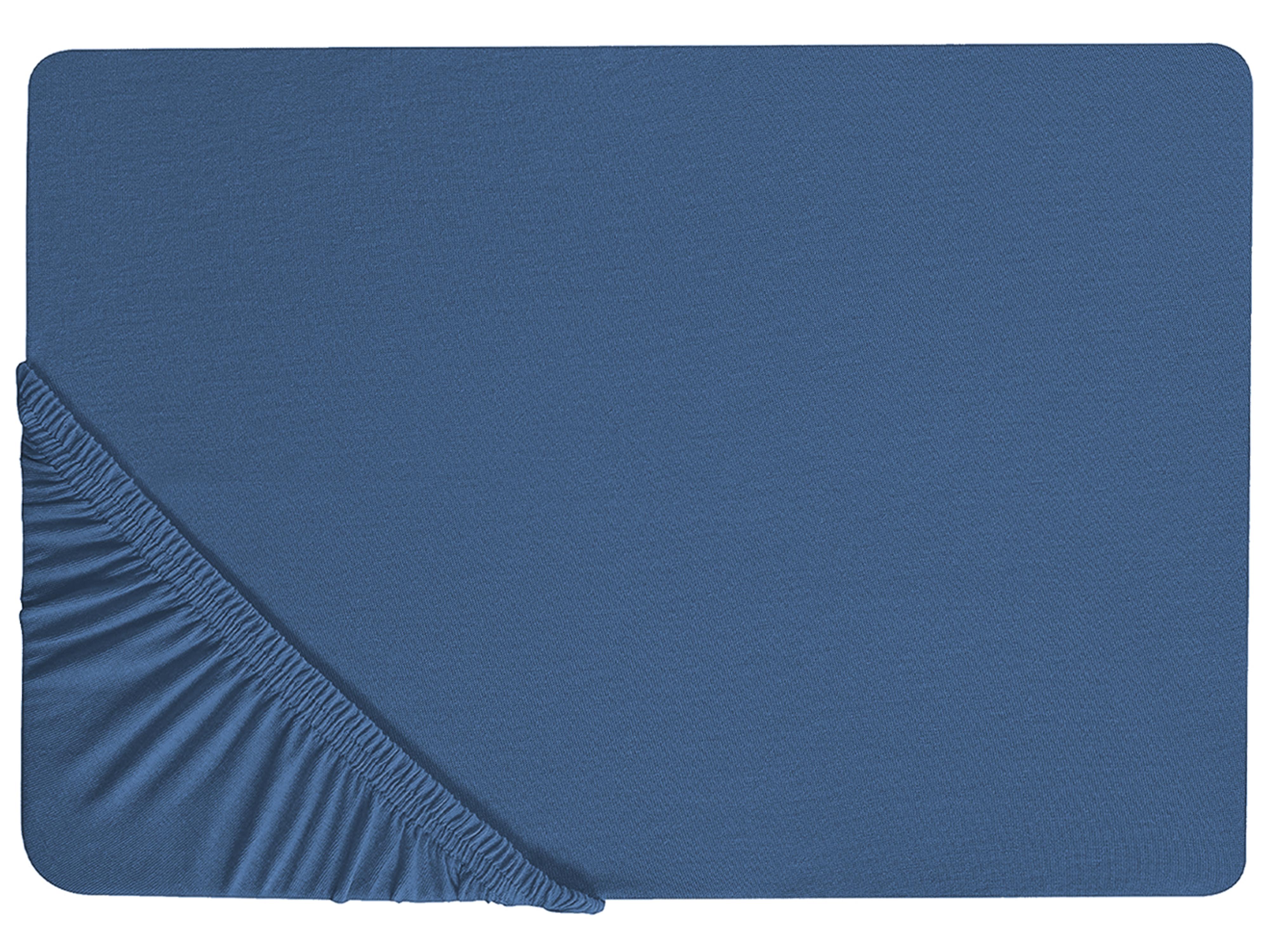 Fitted Sheet JANBU Cotton 160 x 200 cm Navy Blue