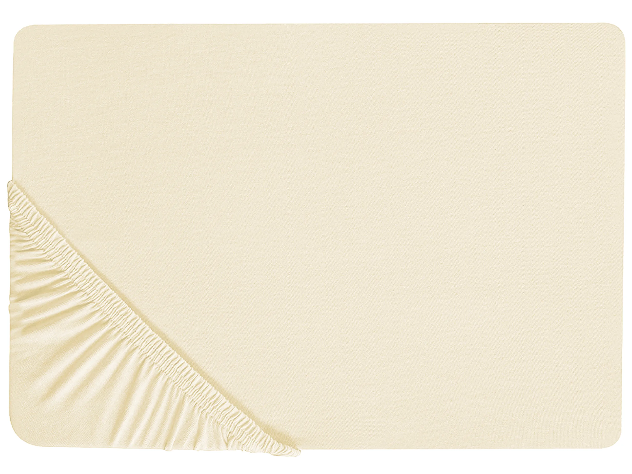 Fitted Sheet JANBU Cotton 160 x 200 cm Yellow