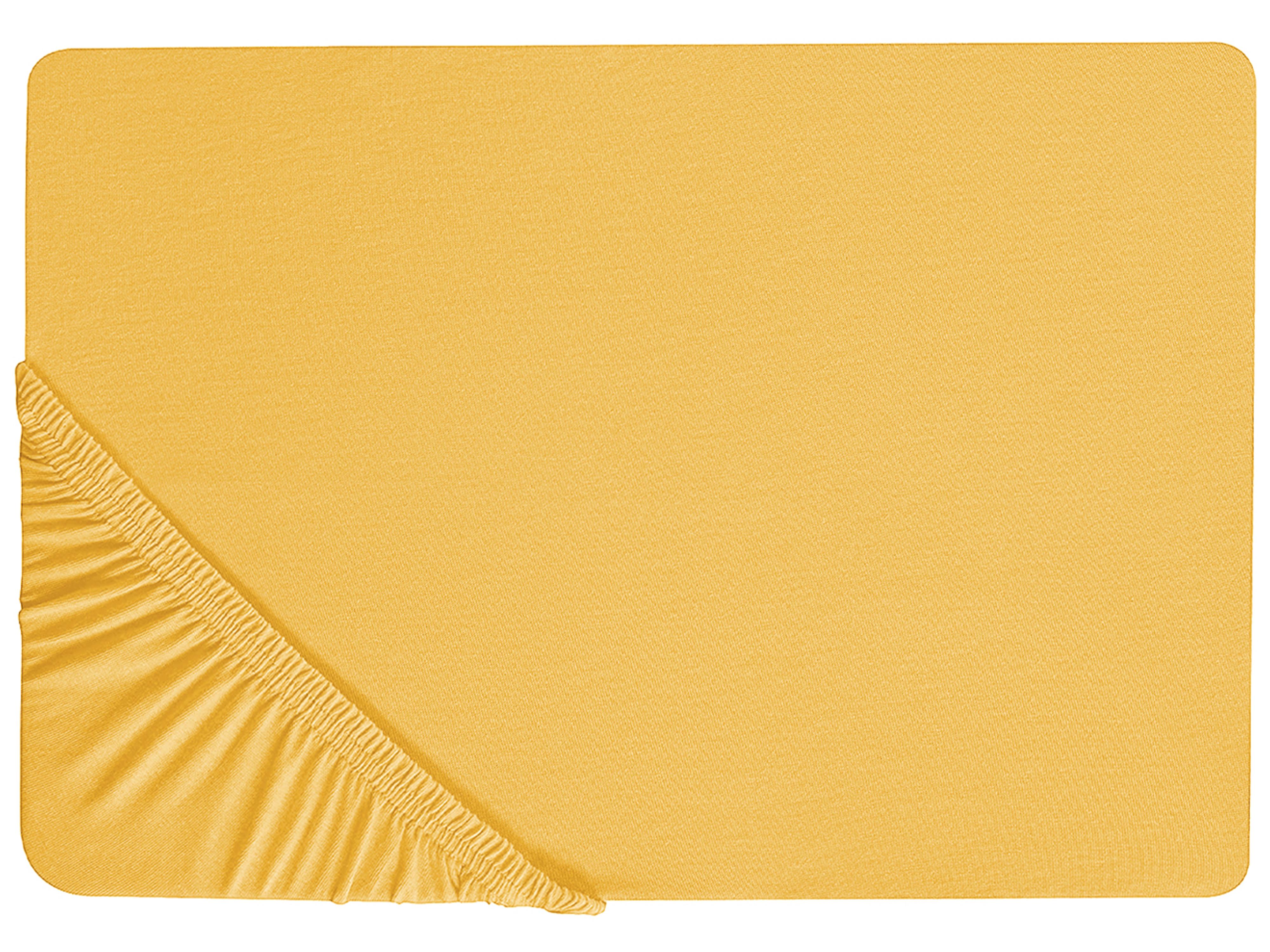 Fitted Sheet JANBU Cotton 180 x 200 cm Mustard