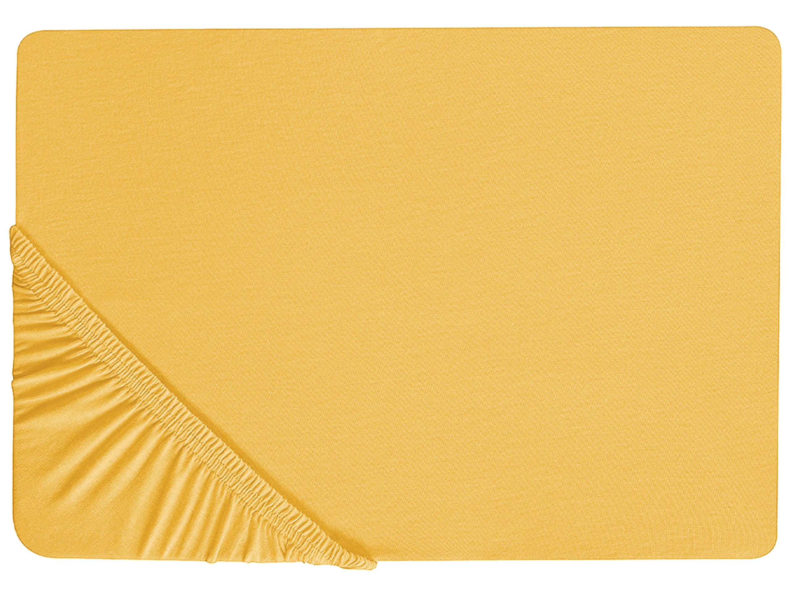 Fitted Sheet JANBU Cotton 90 x 200 cm Mustard