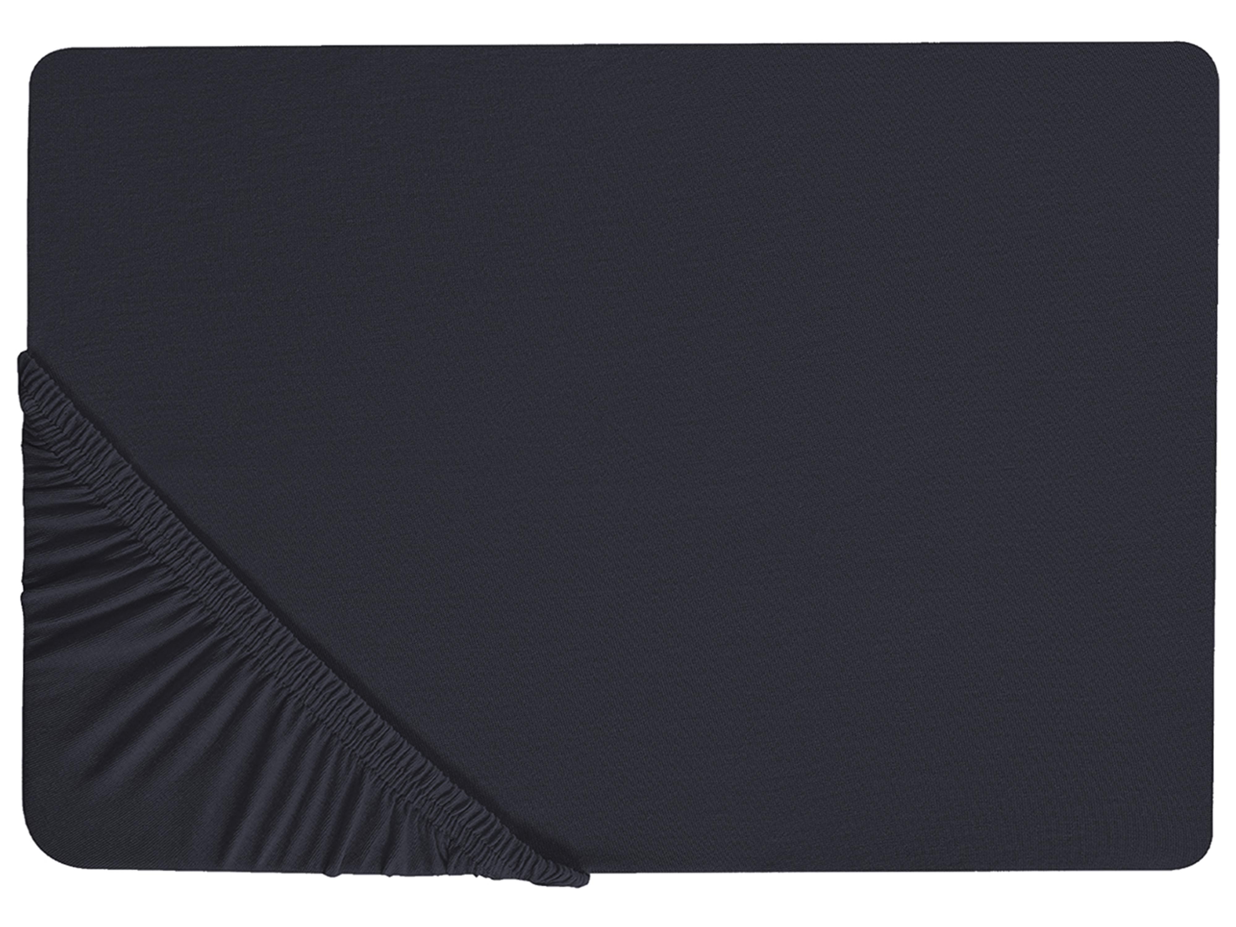 Fitted Sheet JANBU Cotton 180 x 200 cm Black