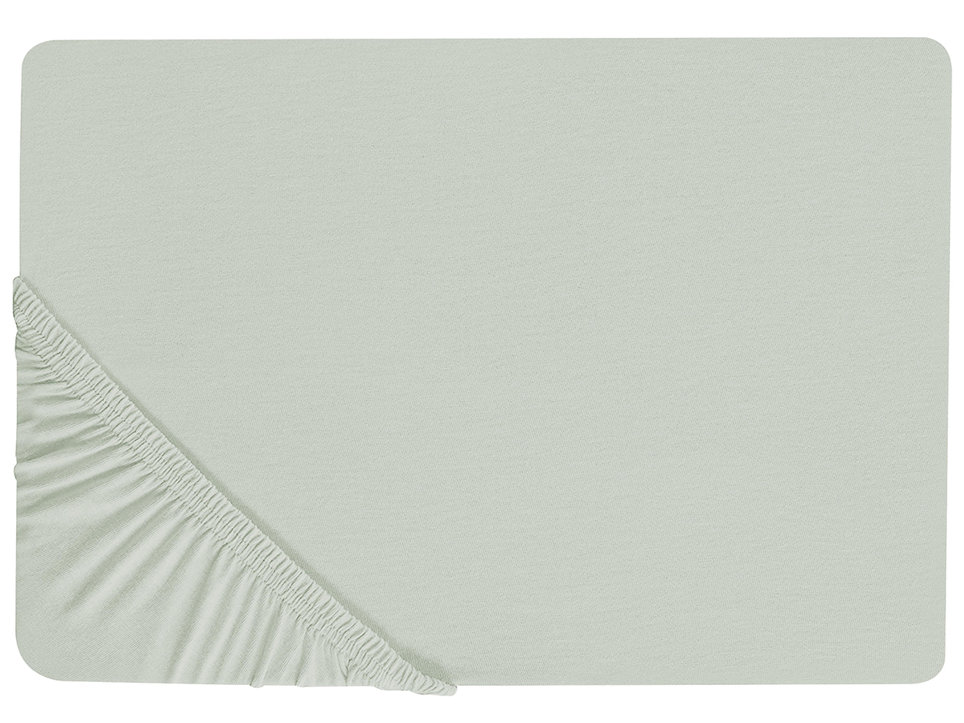 Fitted Sheet JANBU Cotton 90 x 200 cm Light Green