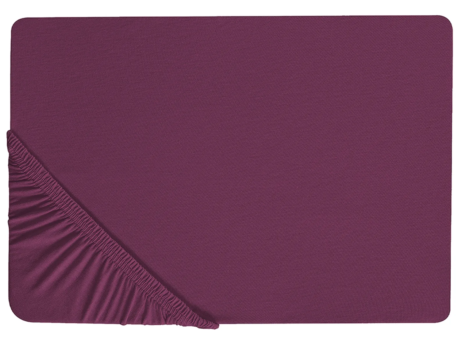 Fitted Sheet JANBU Cotton 160 x 200 cm Burgundy