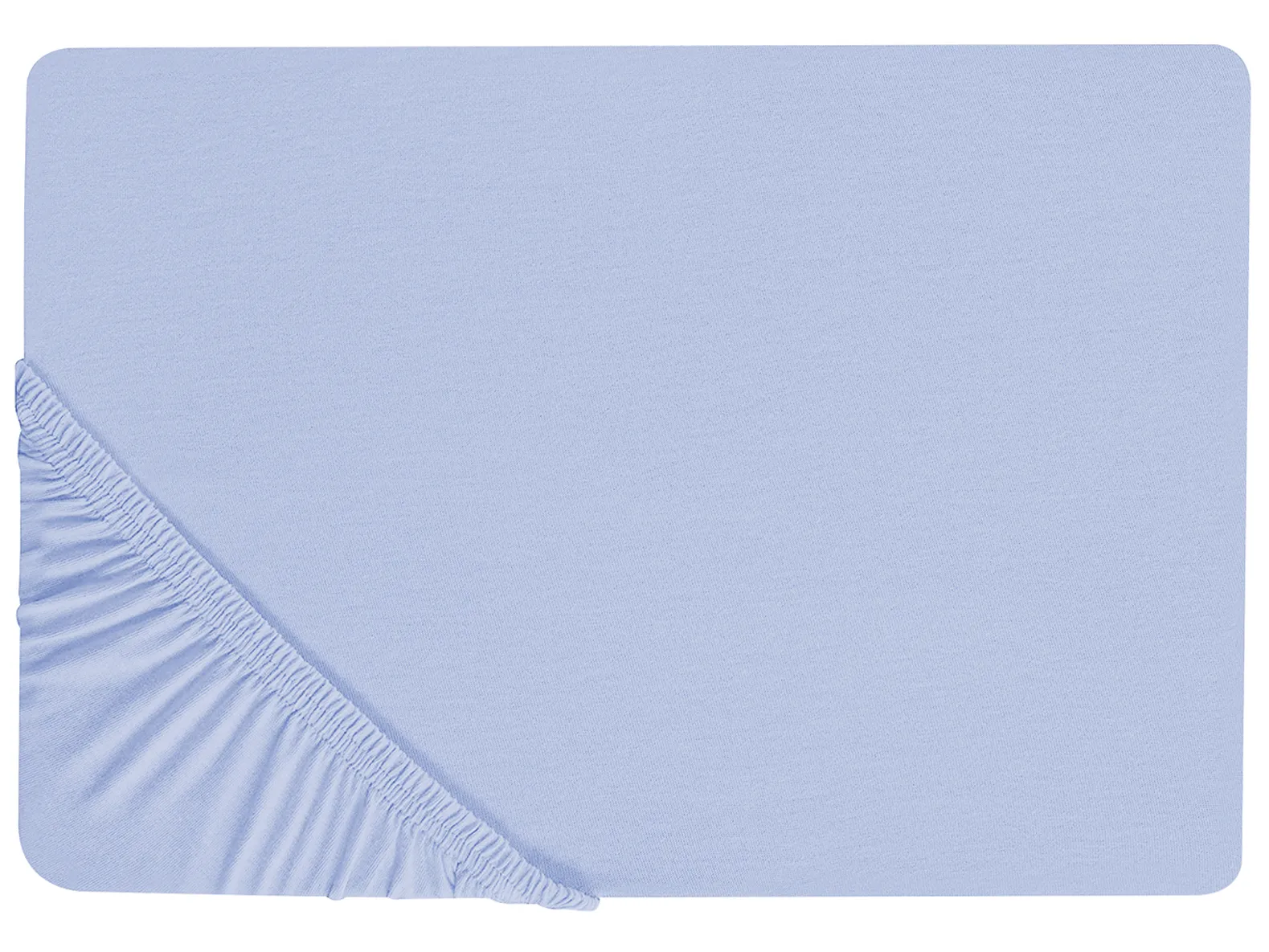Fitted Sheet JANBU Cotton 160 x 200 cm Light Blue