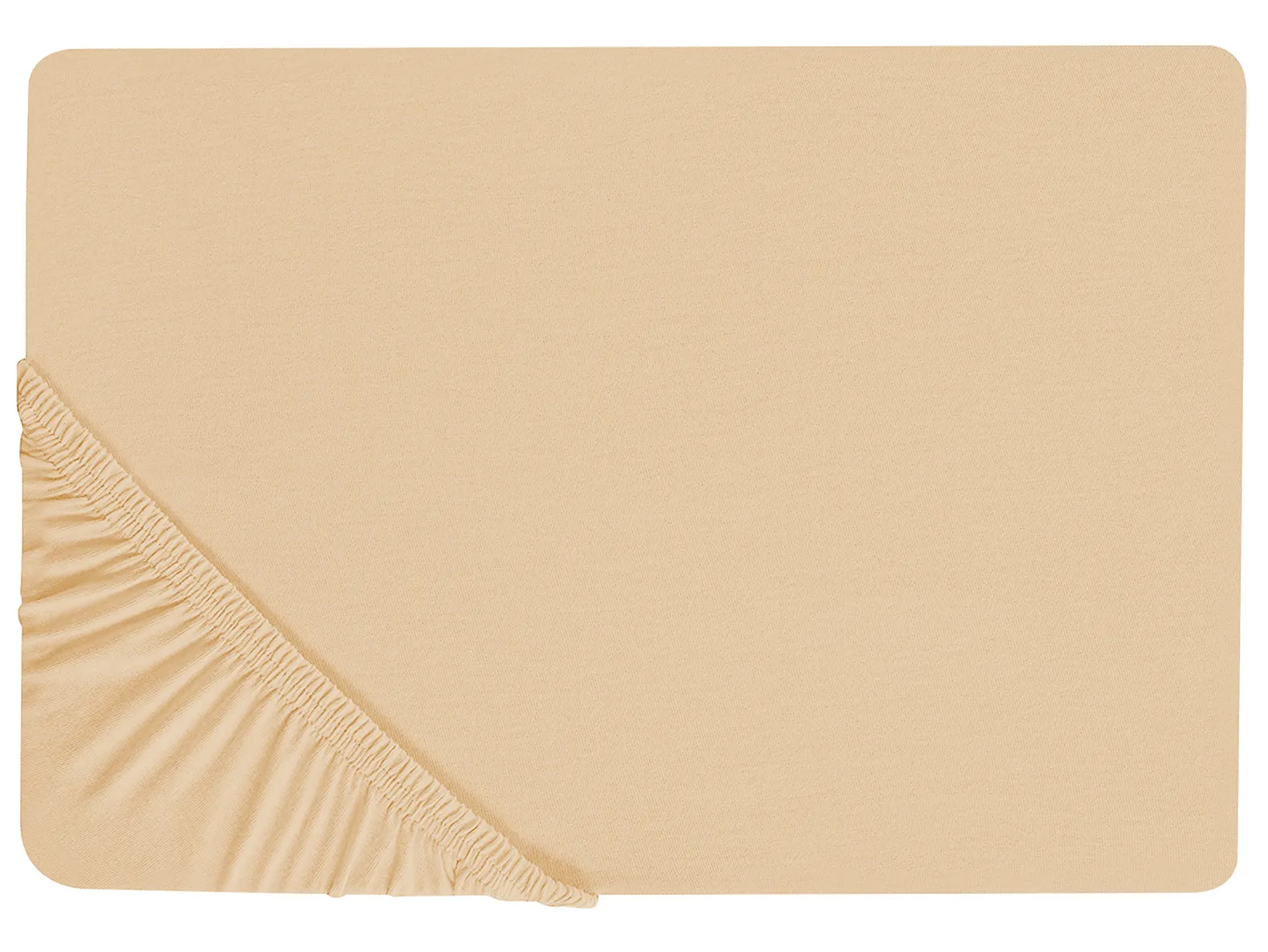 Fitted Sheet JANBU Cotton 180 x 200 cm Sand Beige