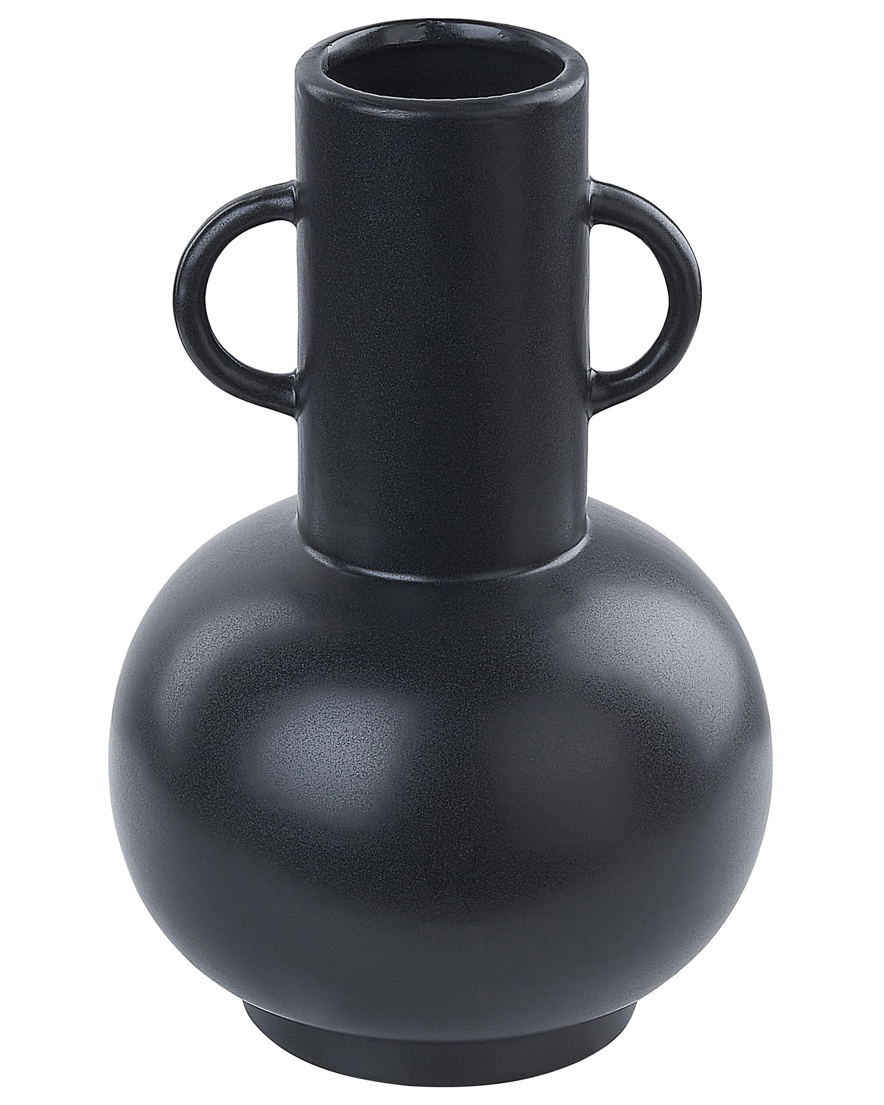 Jarrón para flores PEREA Cerámica 26 cm Negro
