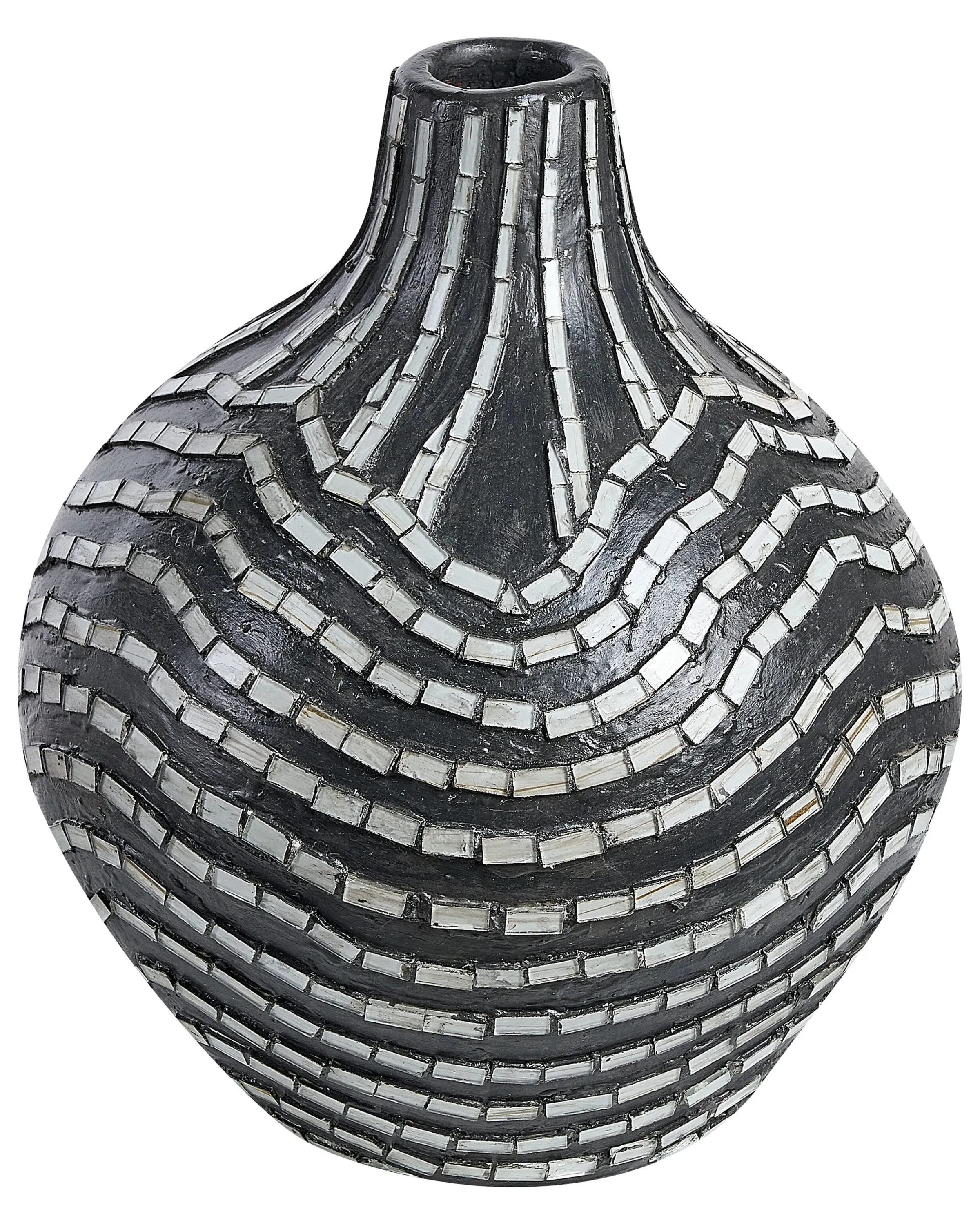 Jarrón decorativo KUALU Cerámica 35 cm Negro