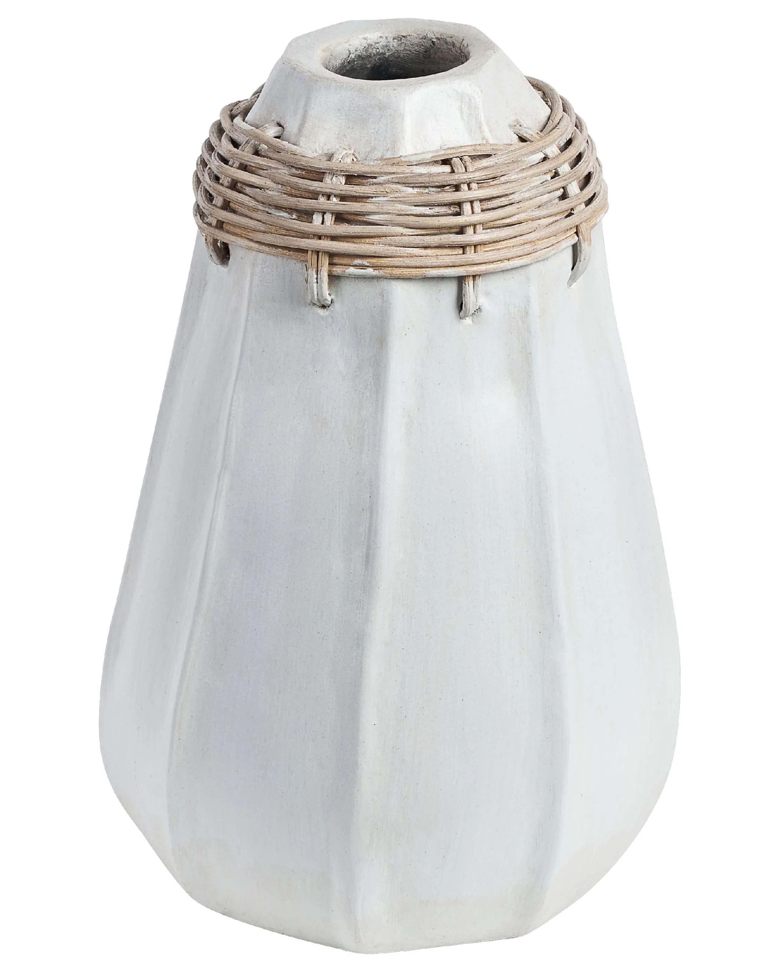 Jarrón decorativo KAMPAR Cerámica 30 cm Blanco