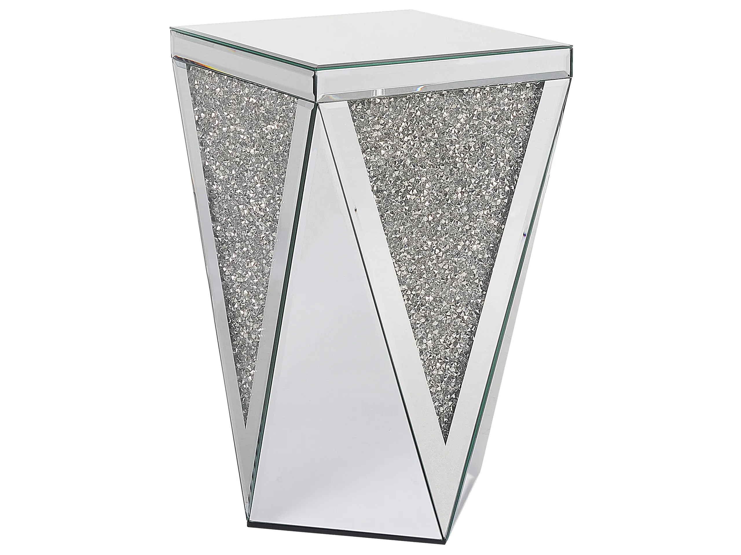 Side Table LUXEY Glass Mirrored Silver