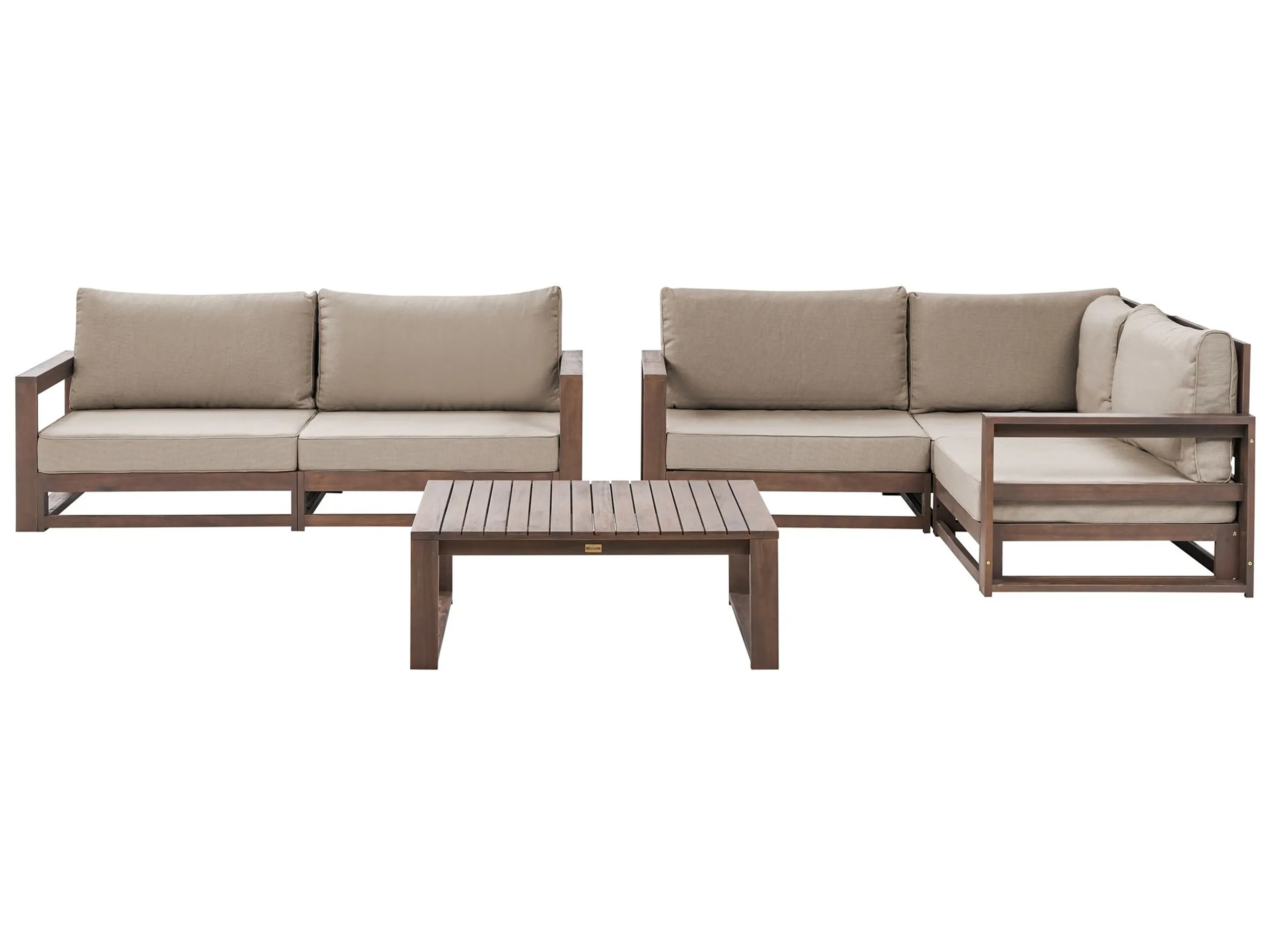 Conjunto de jardín con mesa 4 plazas TIMOR modular Madera de acacia certificada Marrón oscuro