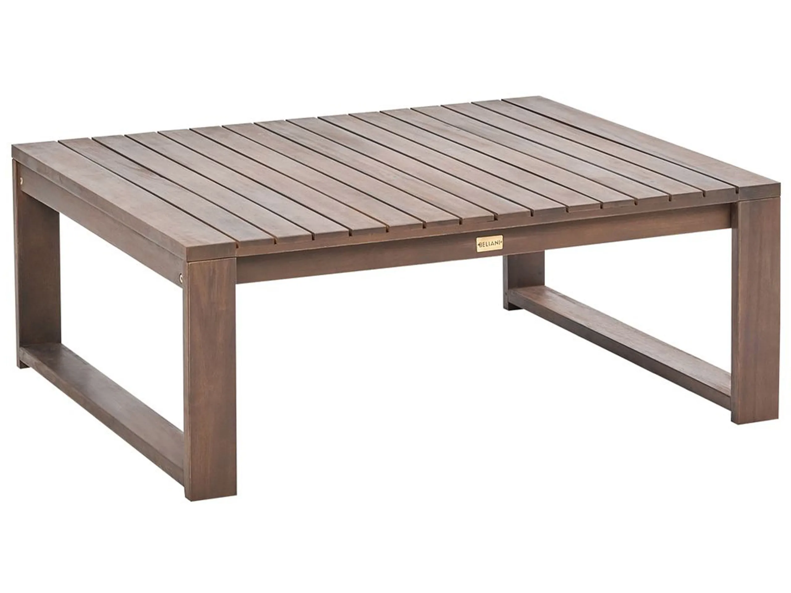 Mesa de centro de jardín TIMOR 90 cm 75 cm Madera de acacia certificada Marrón oscuro