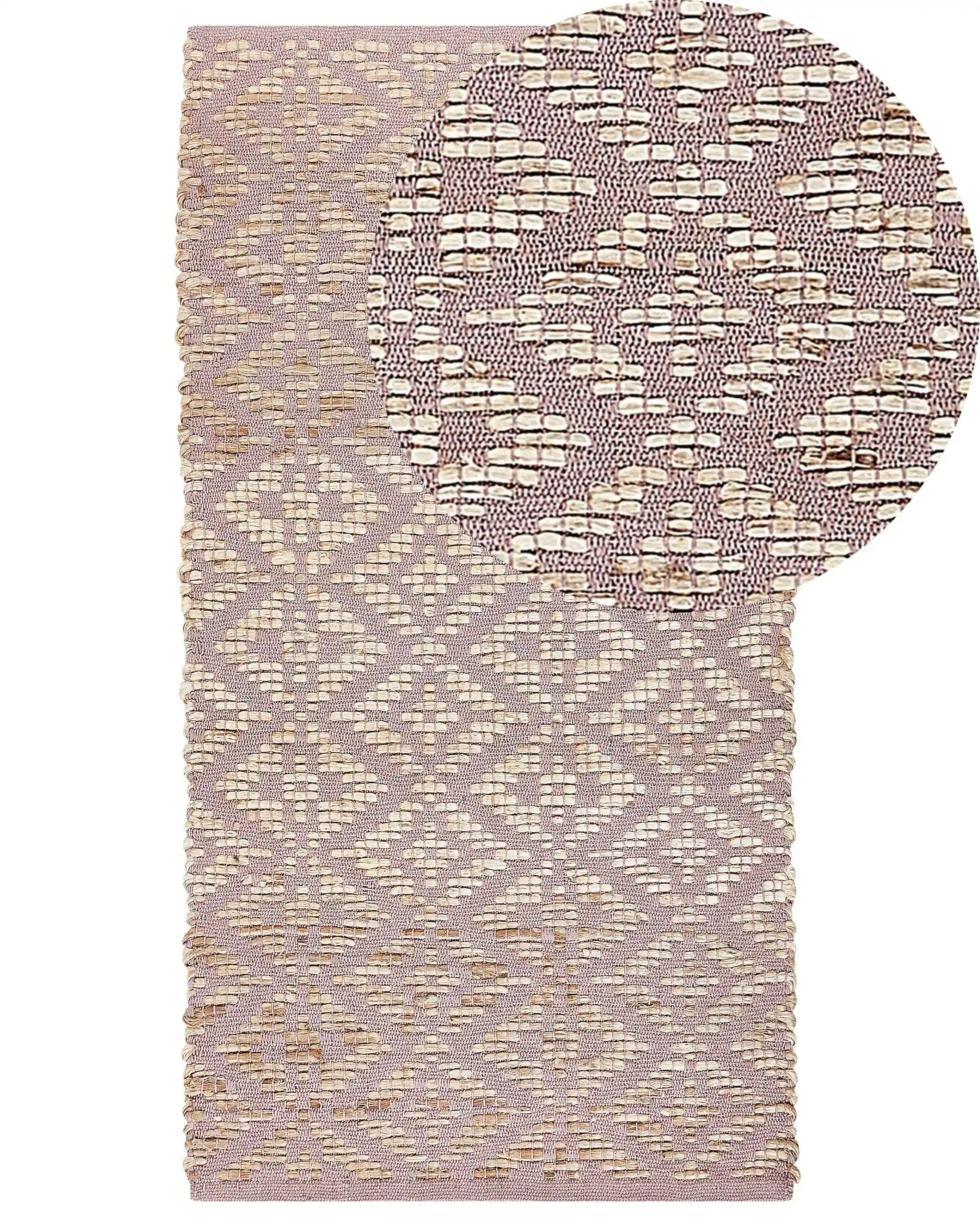 Rug GERZE Pink 80 x 150 cm Cotton