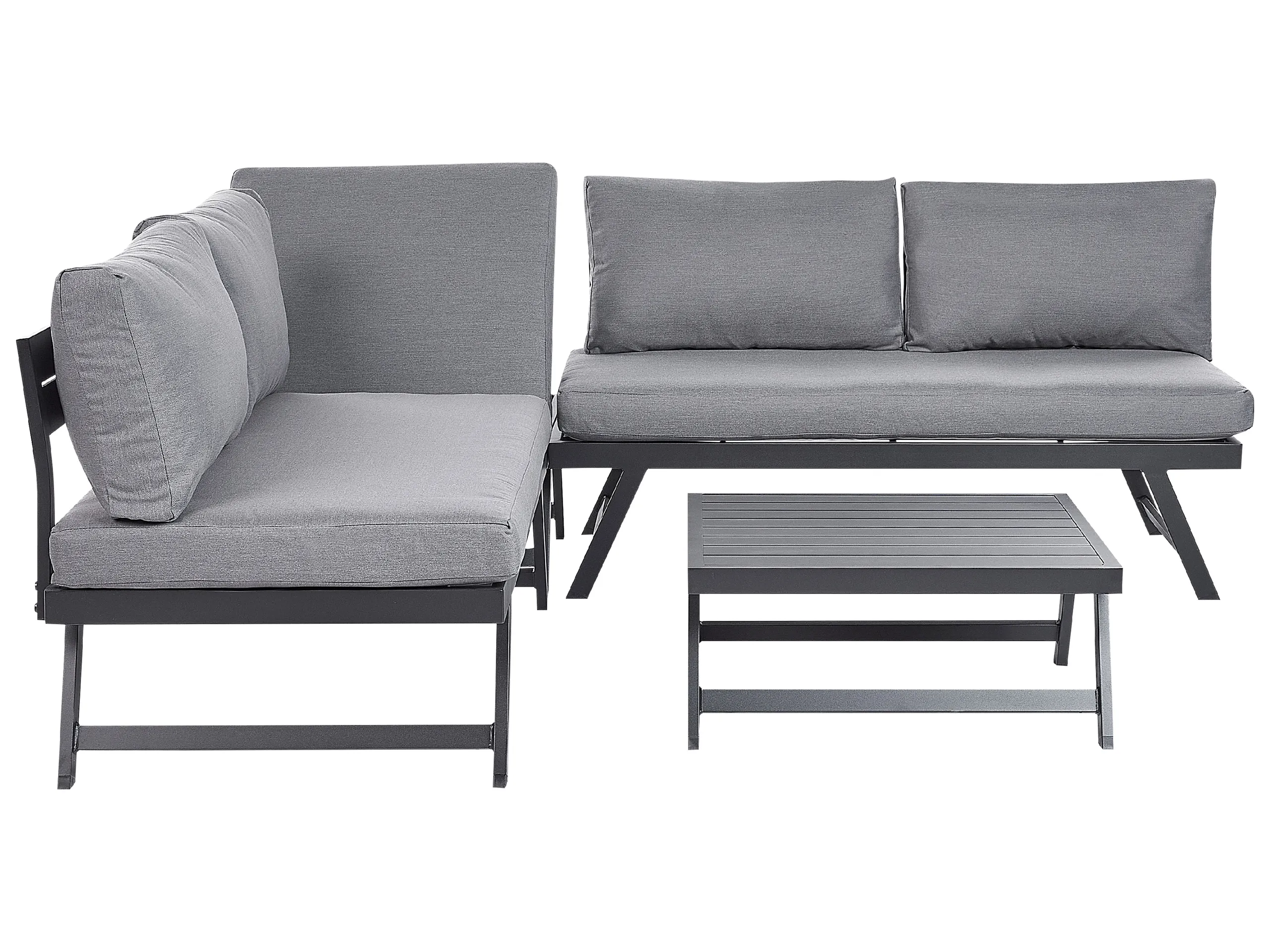 Conjunto esquinero de jardín 5 plazas COCCORINO Metal Gris