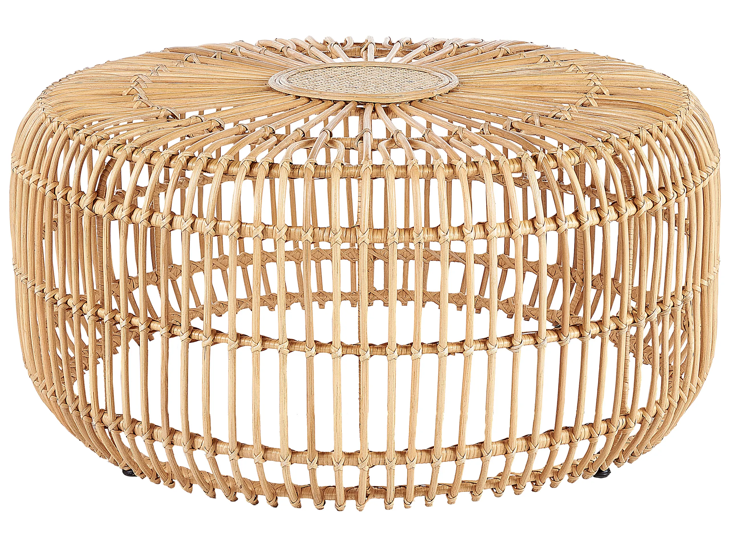 Mesa de centro de jardín RANDAZZO 85 cm 85 cm Ratán Marrón claro