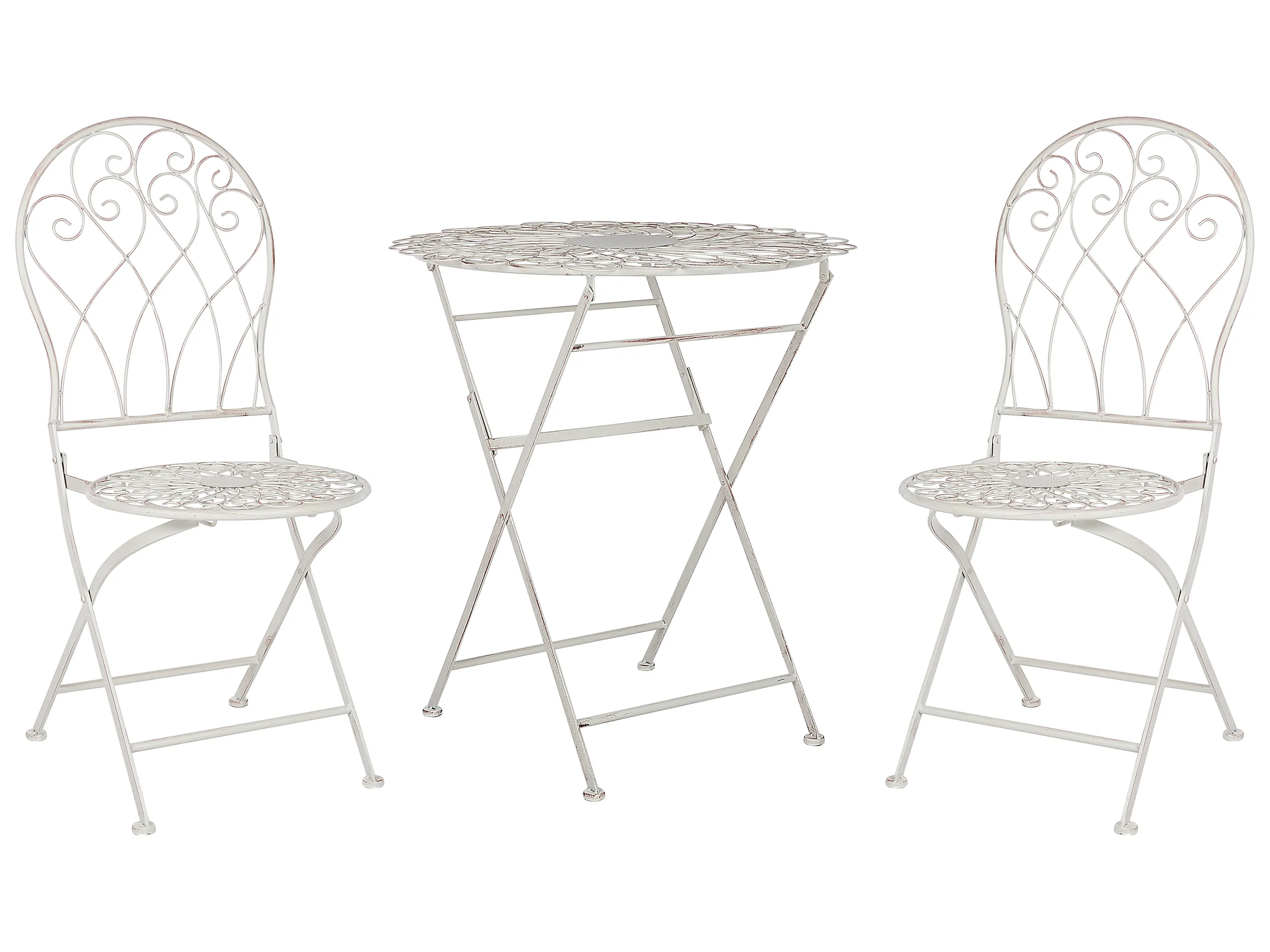 Bistro Set Folding STIFFE Metal White