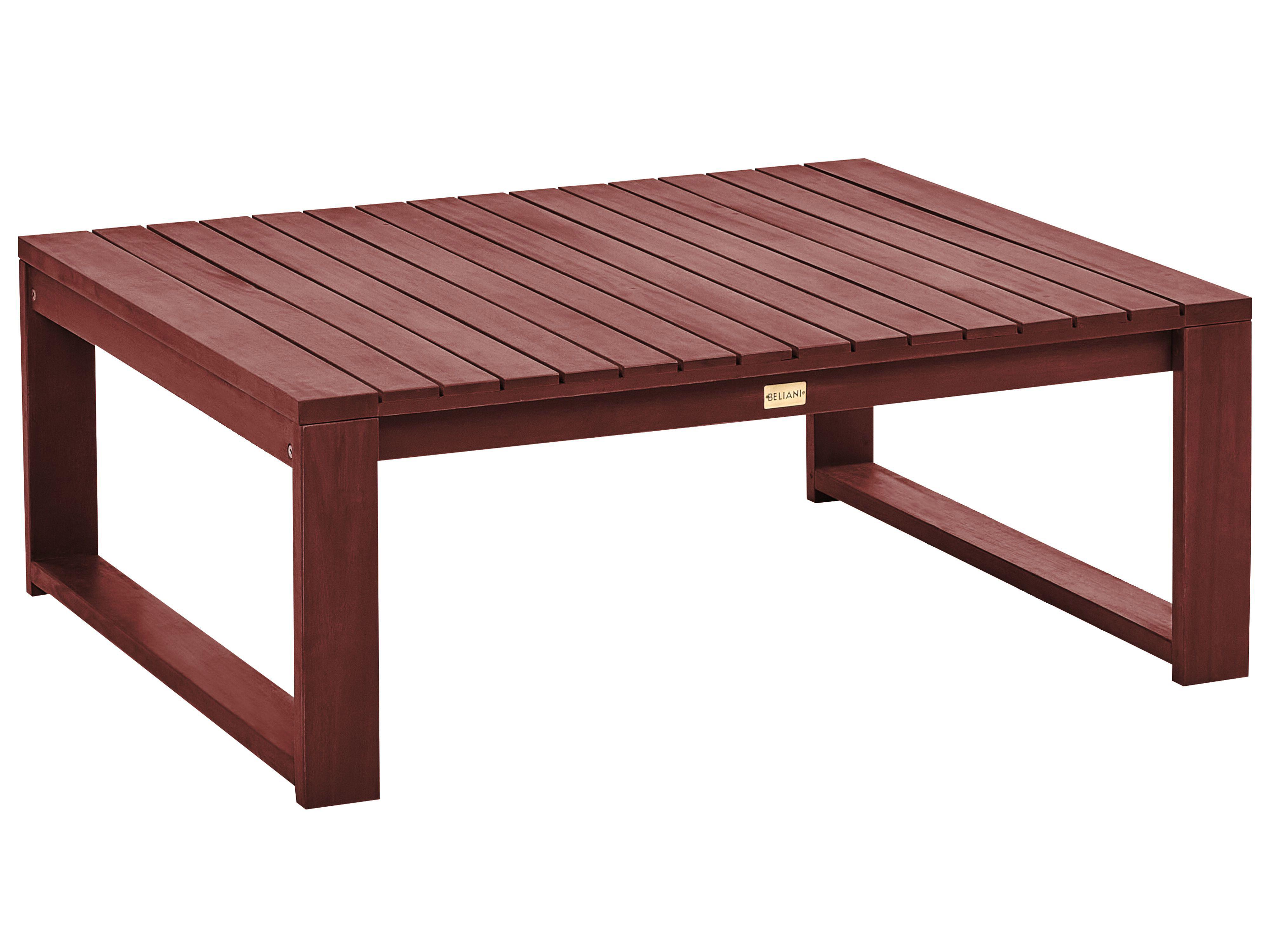 Mesa de centro de jardín TIMOR 90 cm 75 cm Madera de acacia Rojo oscuro