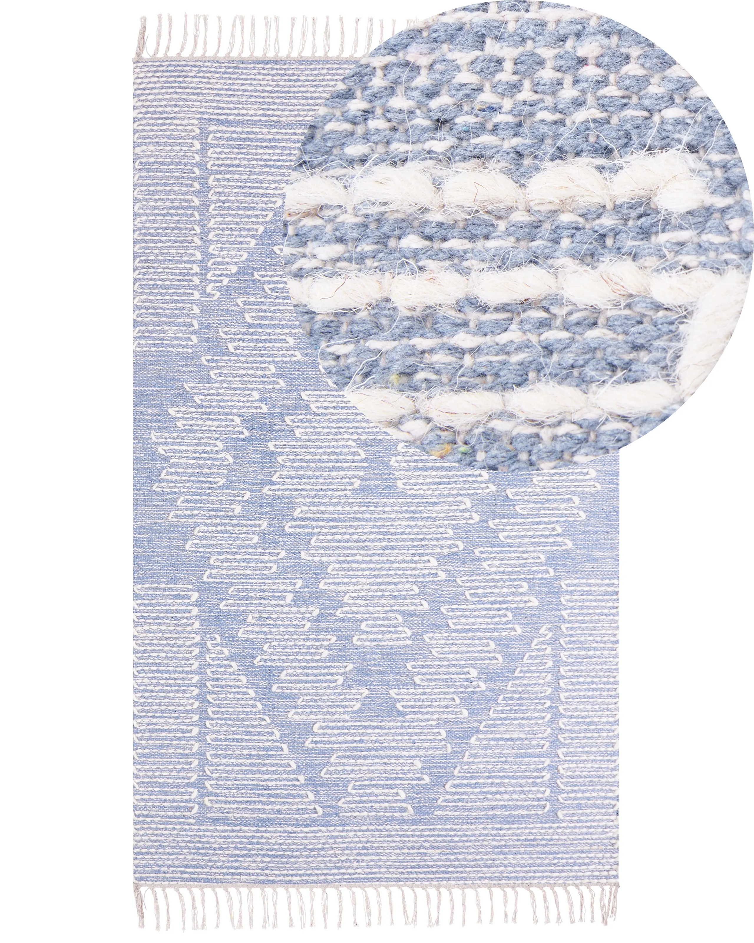 Rug ANSAR Blue 80 x 150 cm Cotton