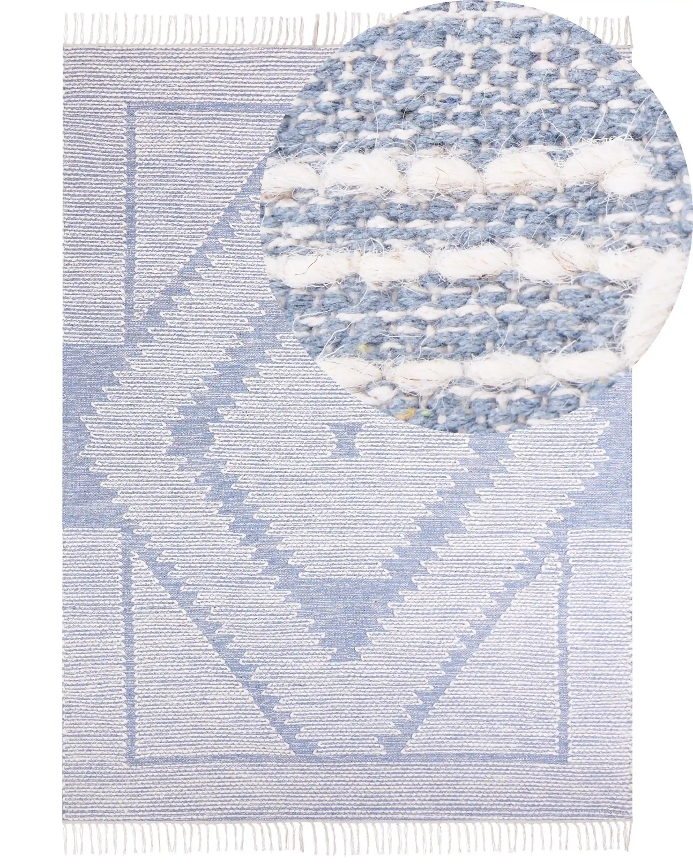 Rug ANSAR Blue 140 x 200 cm Cotton