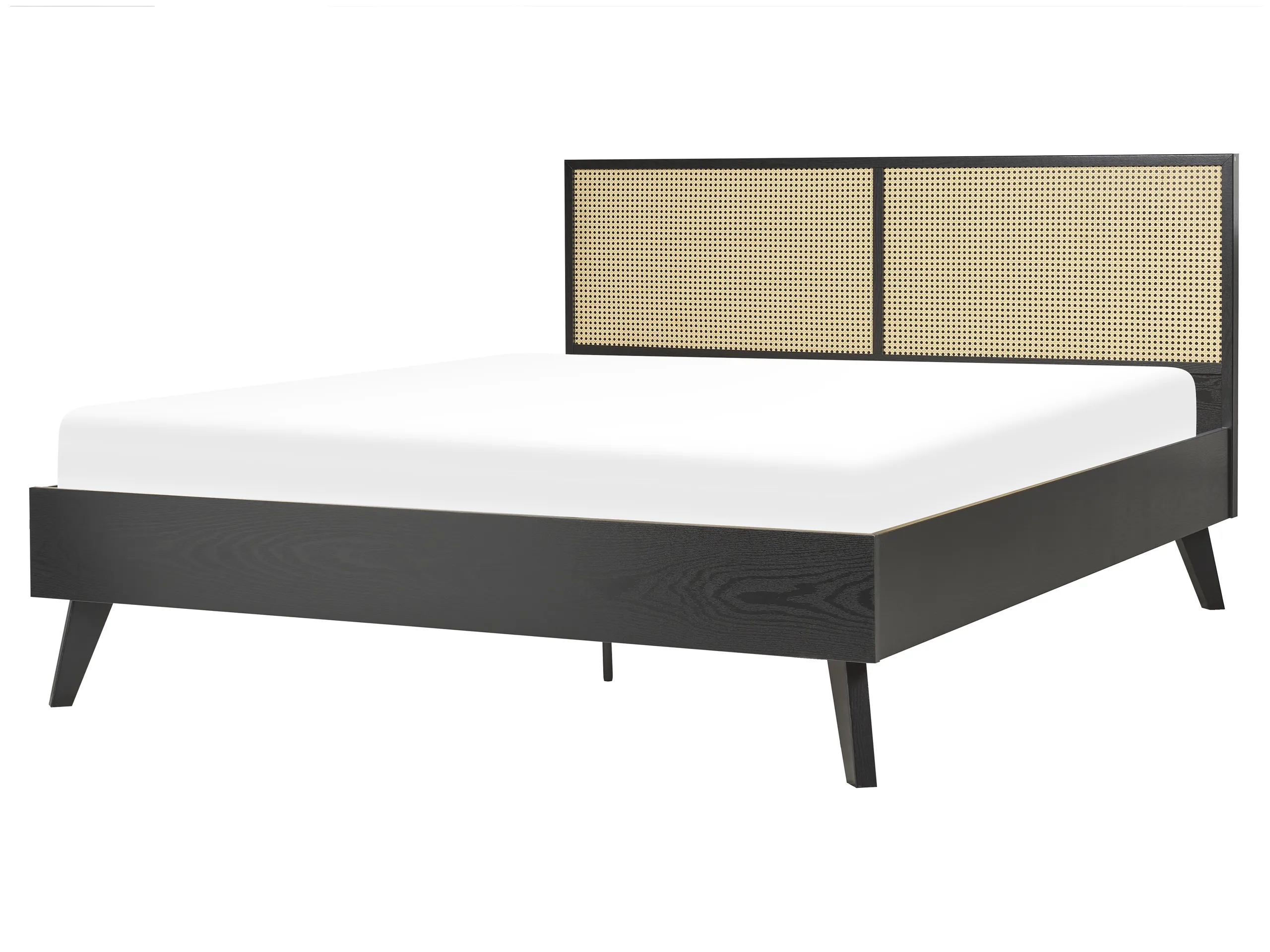 Bed Rattan MONPAZIER 160 x 200 cm (EU King Size) Black