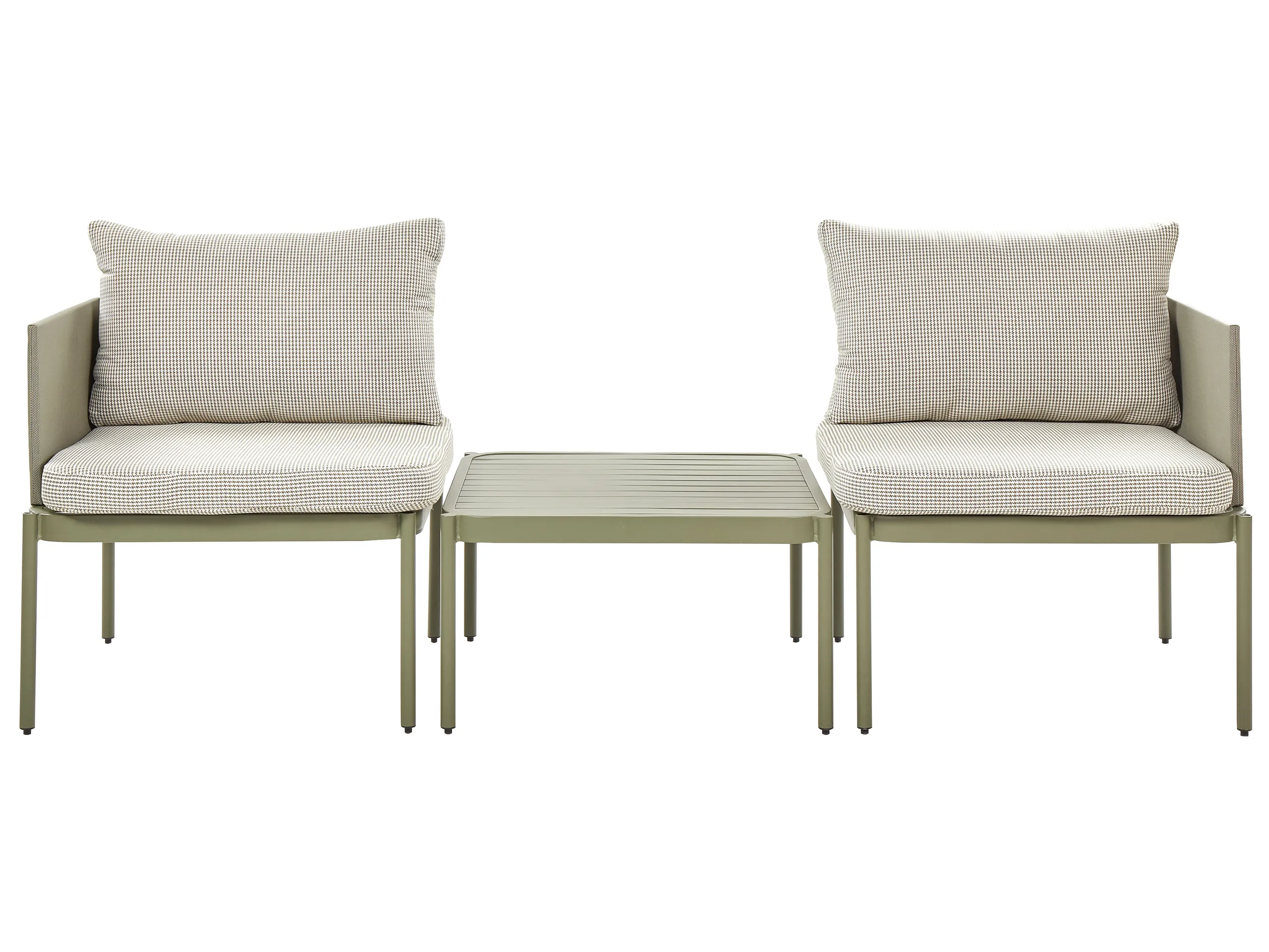 Conjunto de jardín con mesa 2 plazas TERRACINA Metal Verde oliva