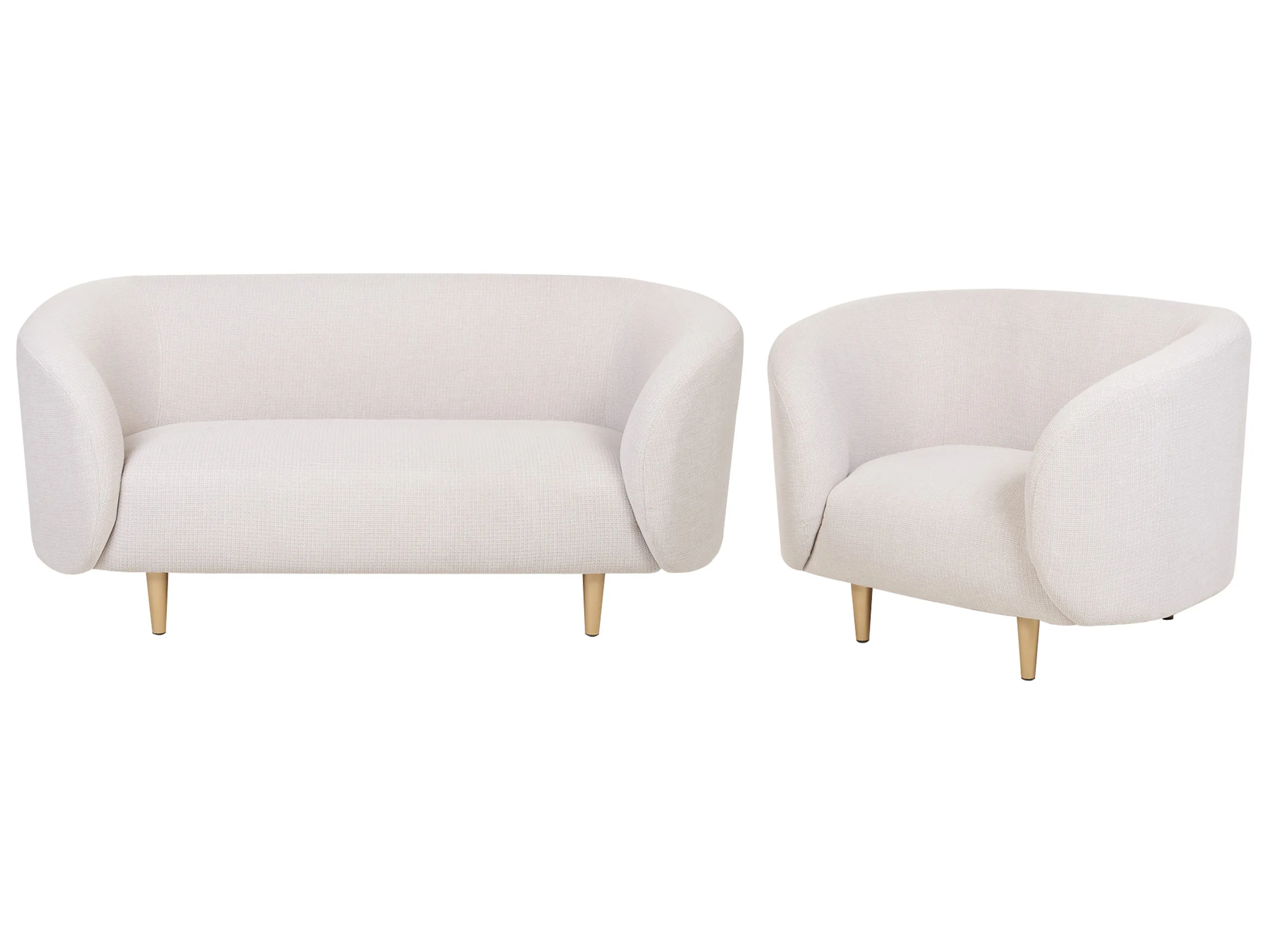 Living Room Set 3 Seater LOEN Fabric Light Beige
