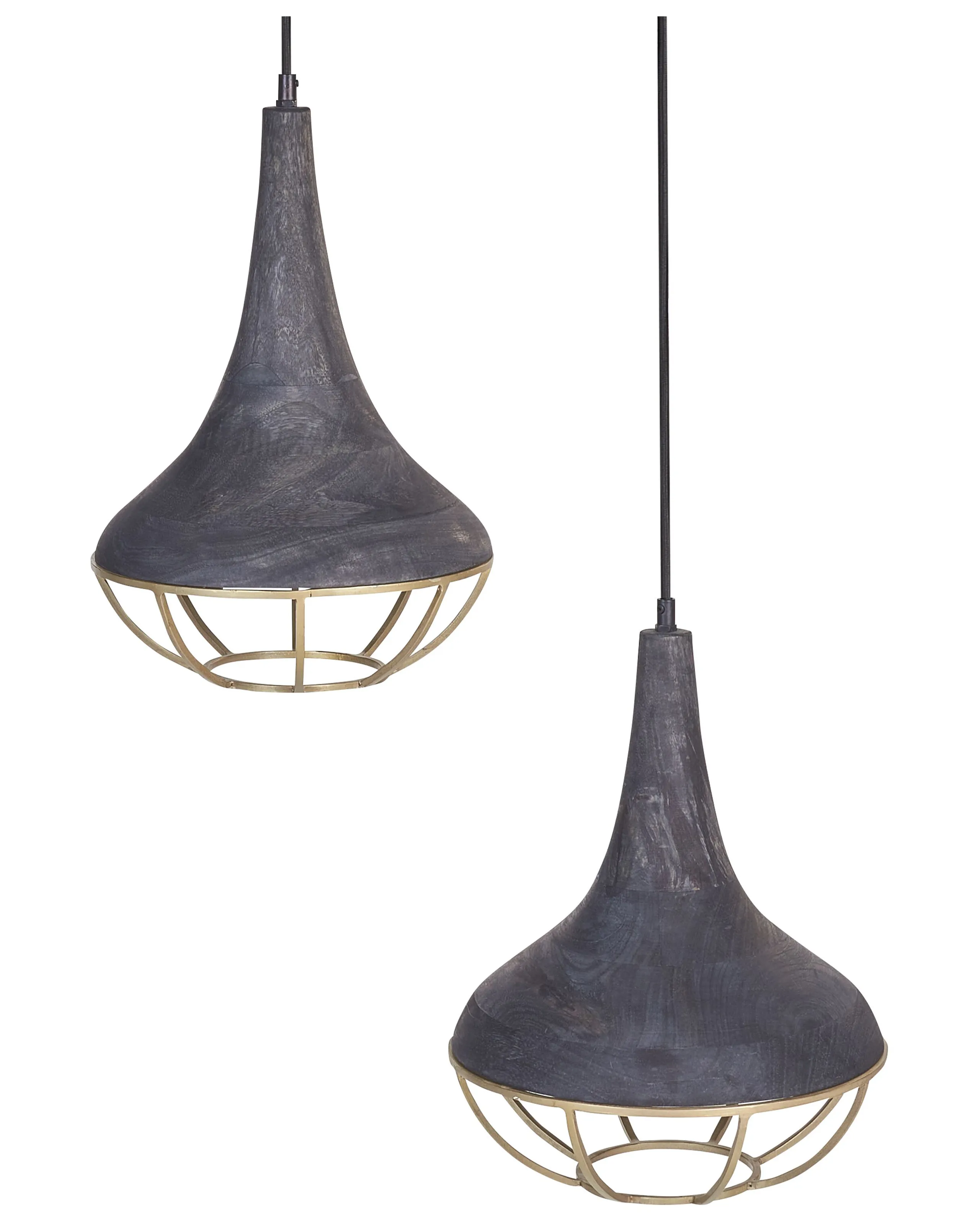 Lámpara colgante BAGMATI Madera de mango Negro