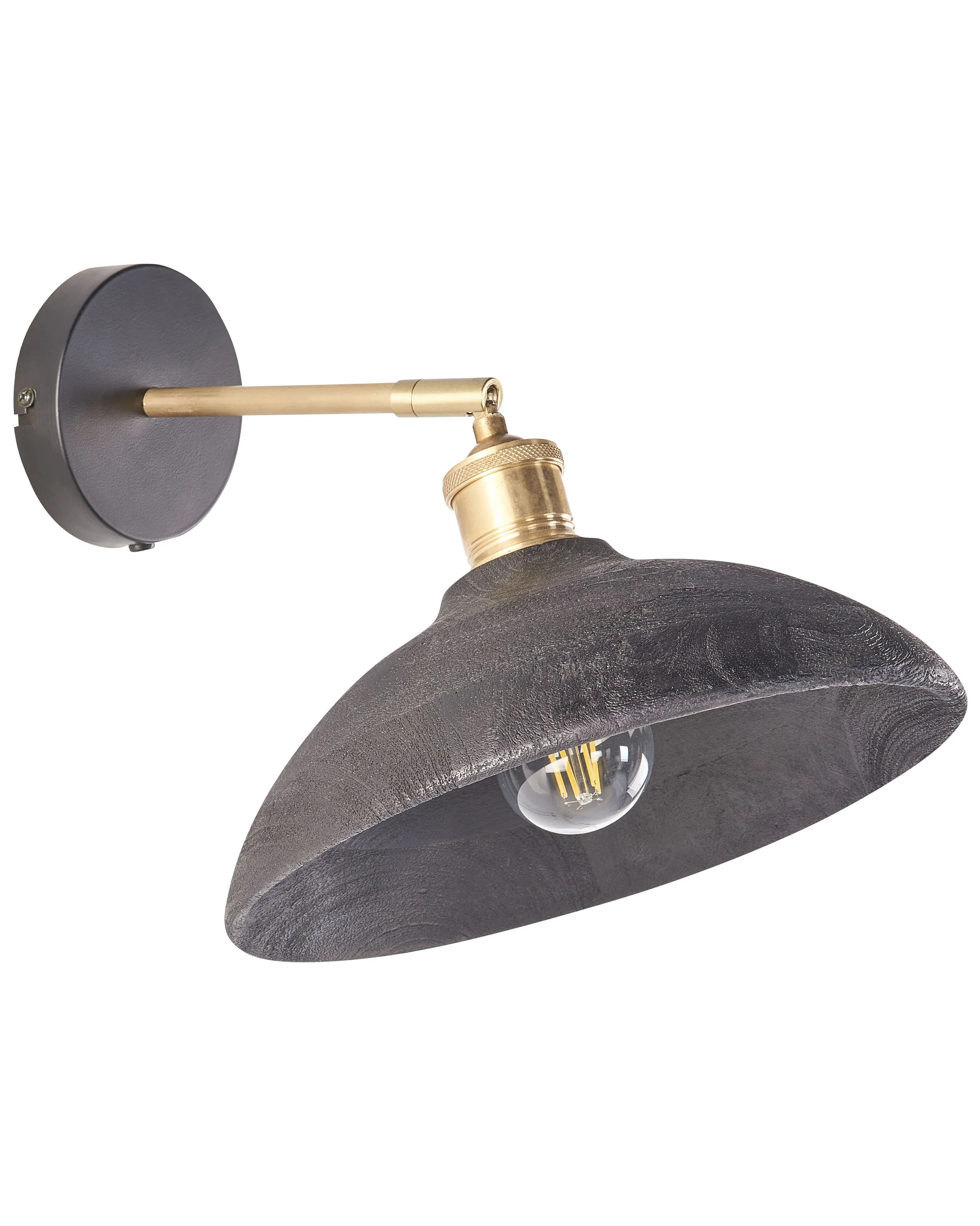Lámpara de pared YERALA ajustable Madera de mango Negro
