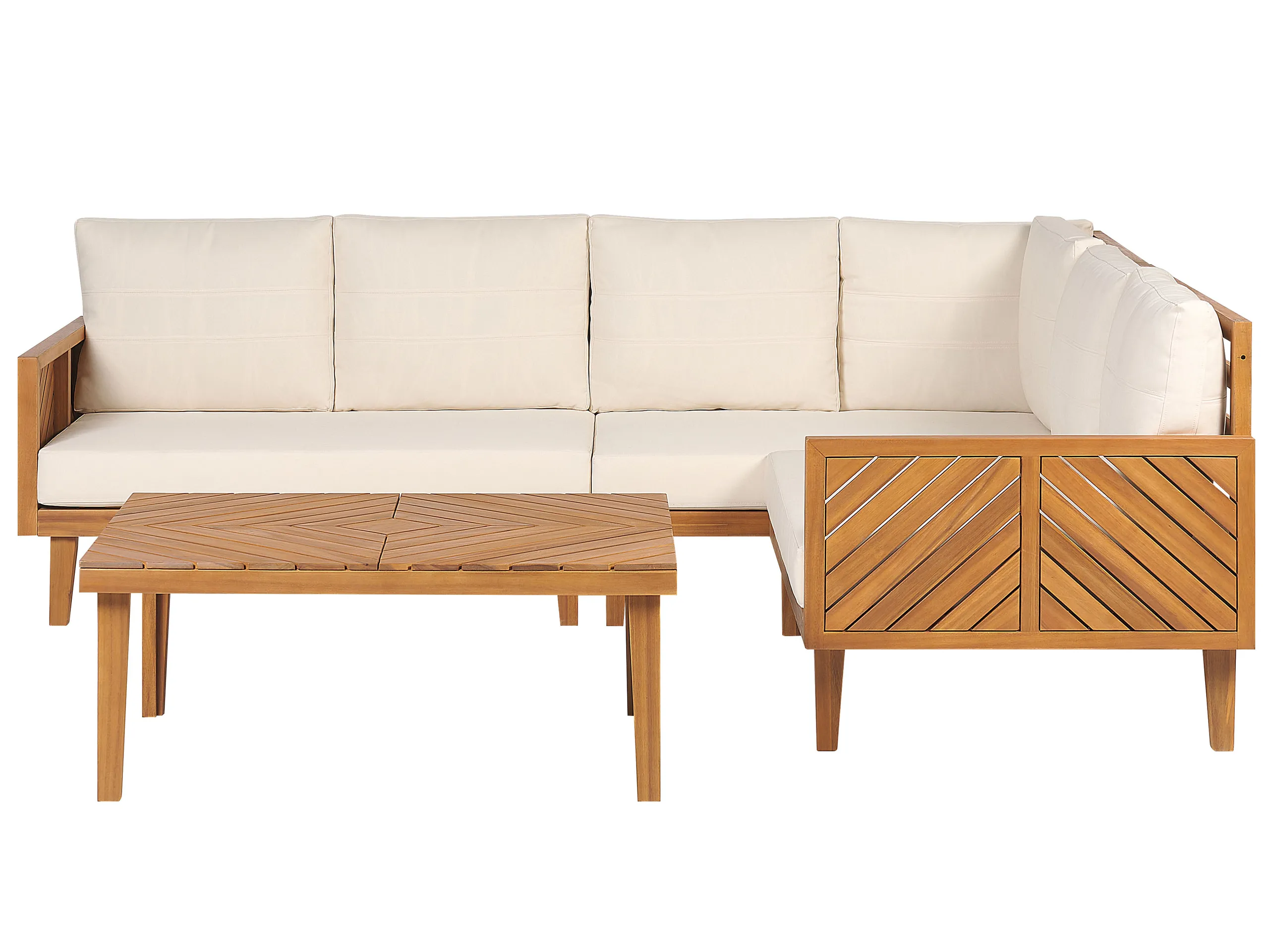 Conjunto esquinero de jardín 4 plazas BARATTI Izquierda Madera de acacia Marrón