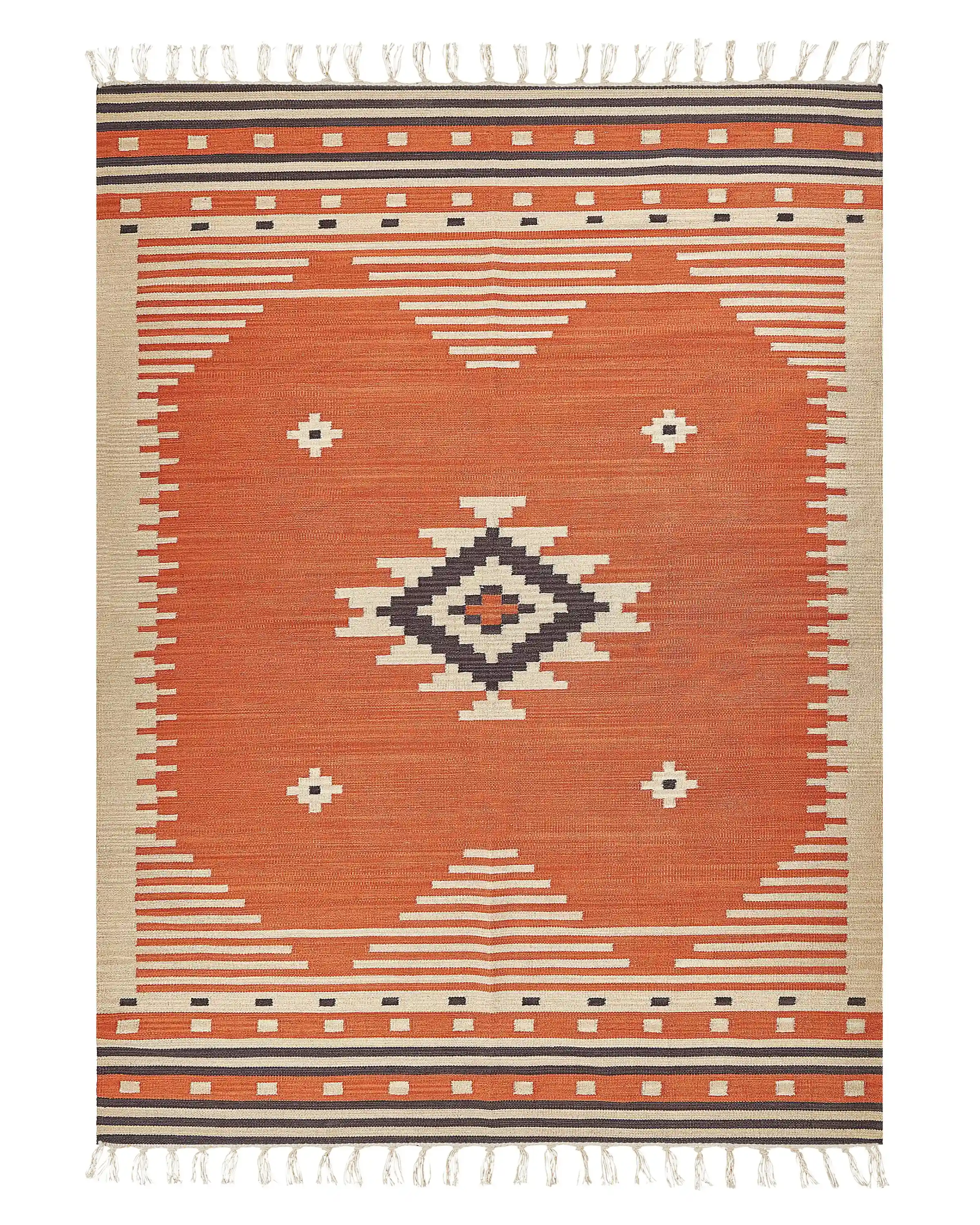 Rug GAVAR Orange 140 x 200 cm Cotton Kilim