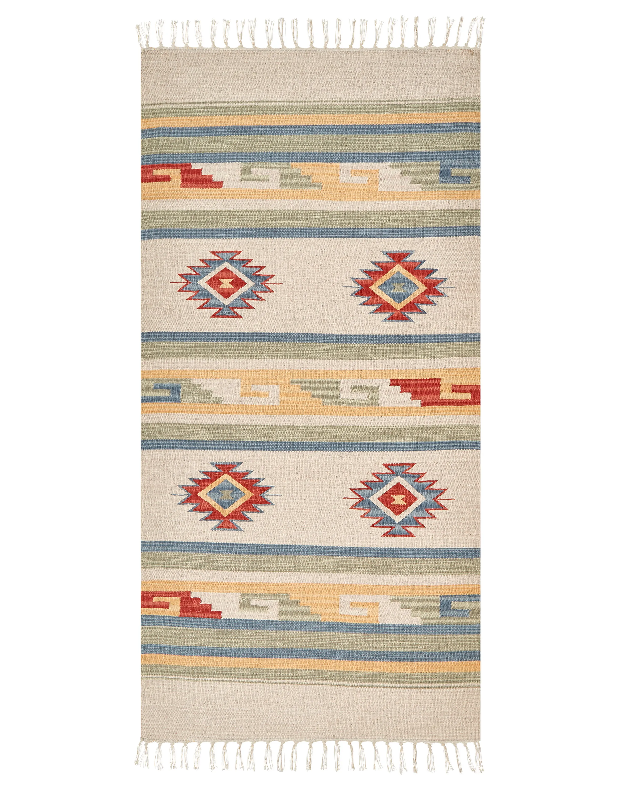 Rug APARAN Beige 80 x 150 cm Cotton Kilim