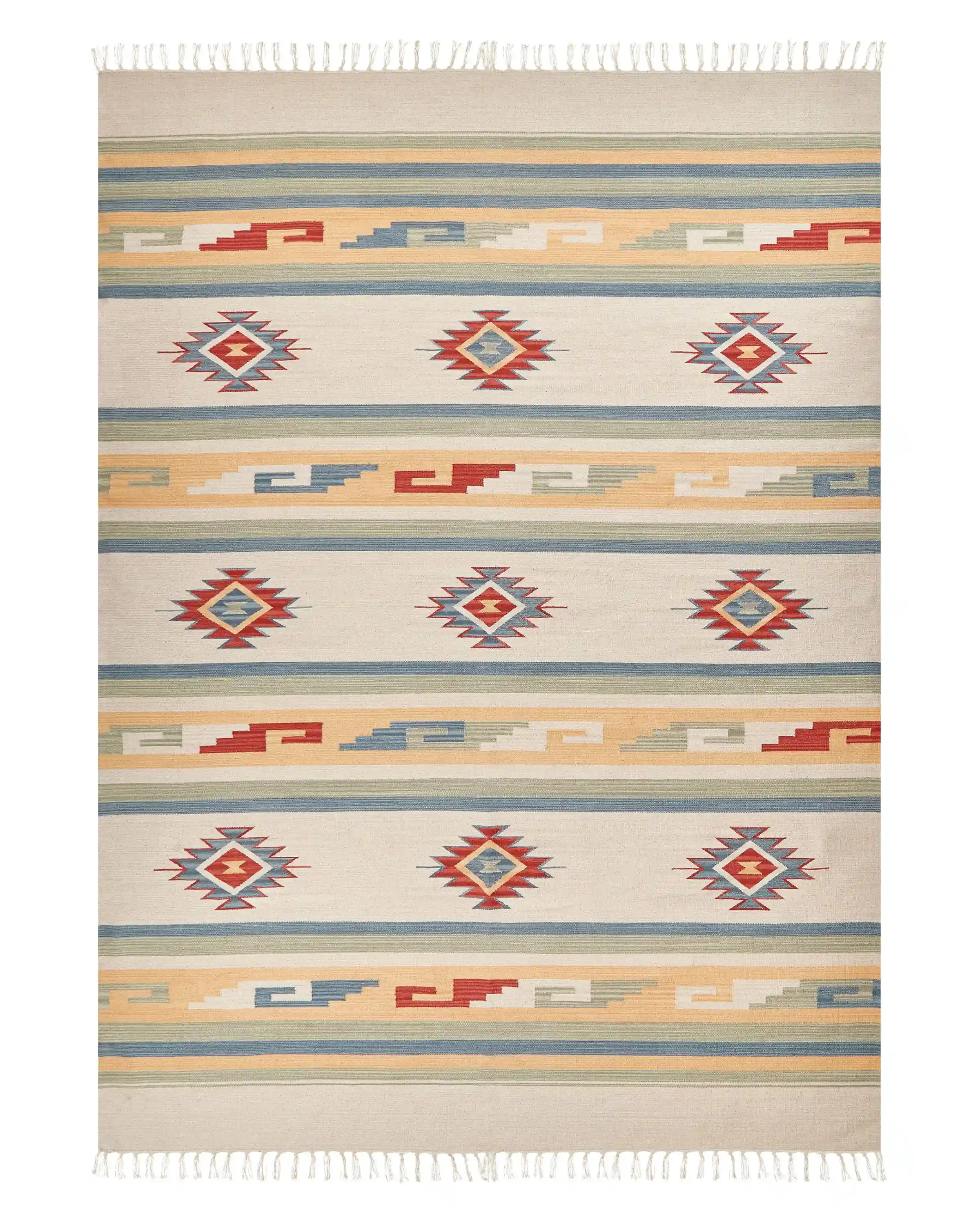 Rug APARAN Beige 140 x 200 cm Cotton Kilim